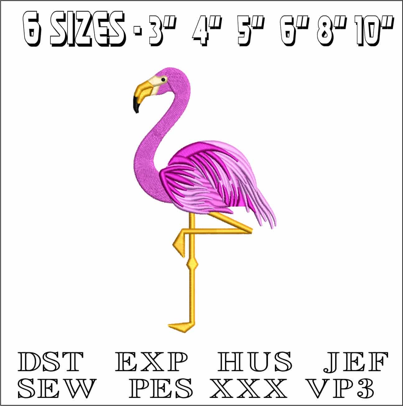 Flamingo- Elegant embroidery design file - instant download — view 2