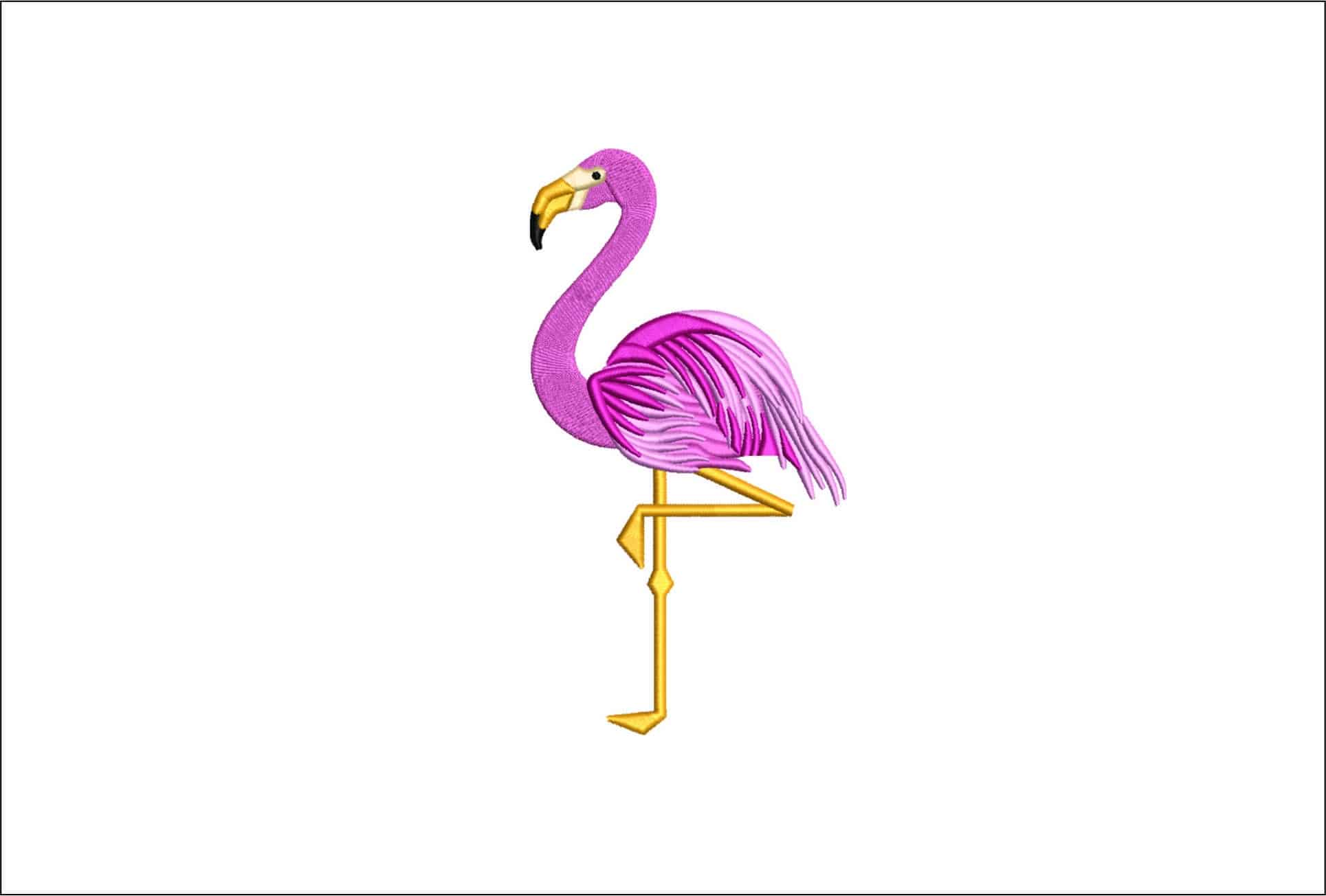 Flamingo- Elegant embroidery design file - instant download
