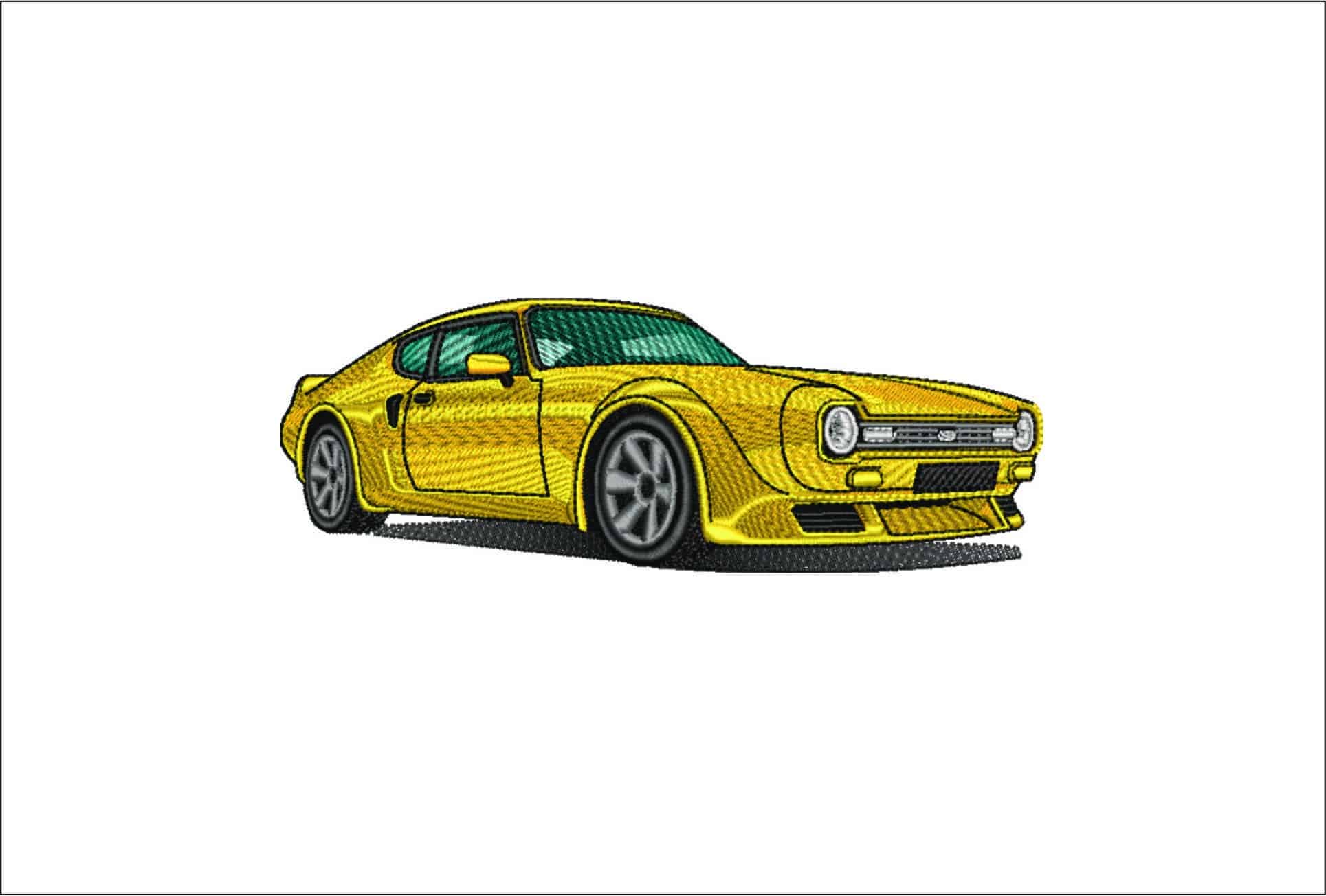 Ford Capri Original with wide body- Elegant embroidery design file - instant download