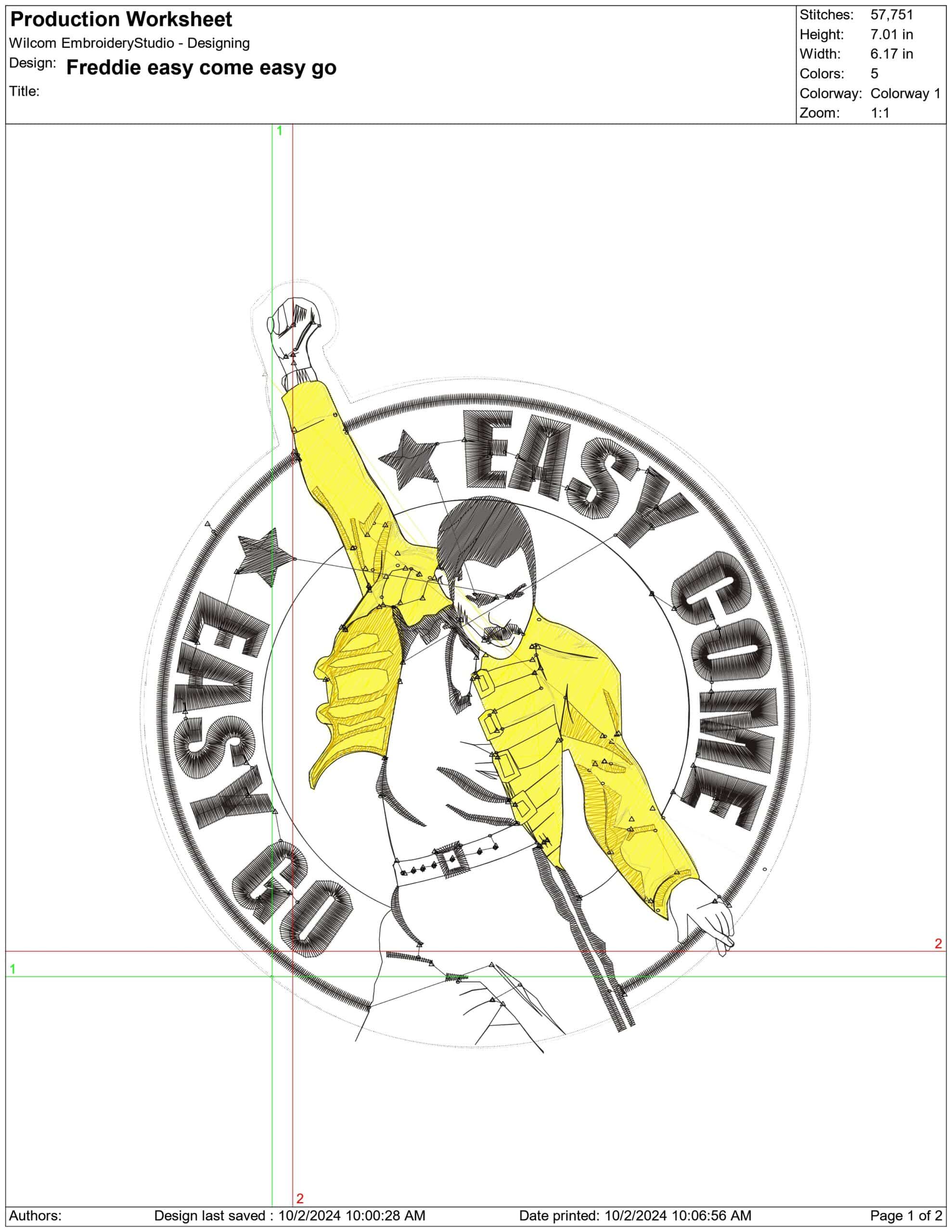 Freddie easy come easy go- Elegant embroidery design file - instant download — view 4