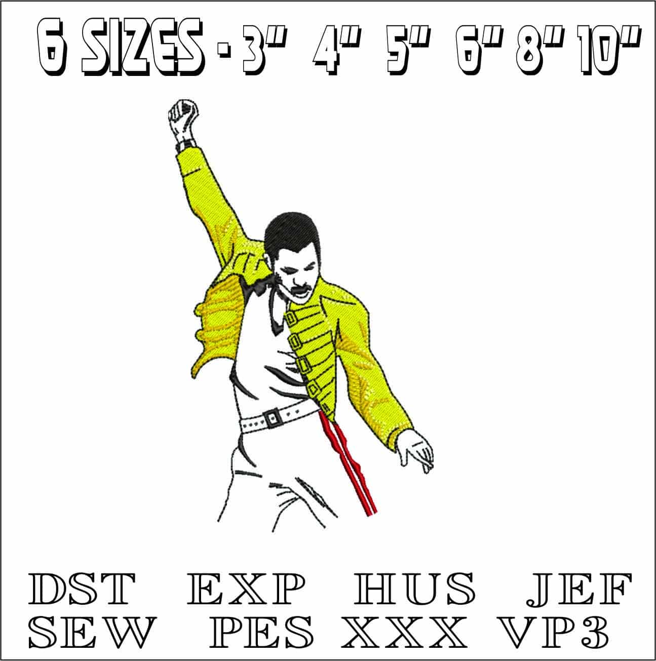 Freddie Queen- Elegant embroidery design file - instant download — view 2