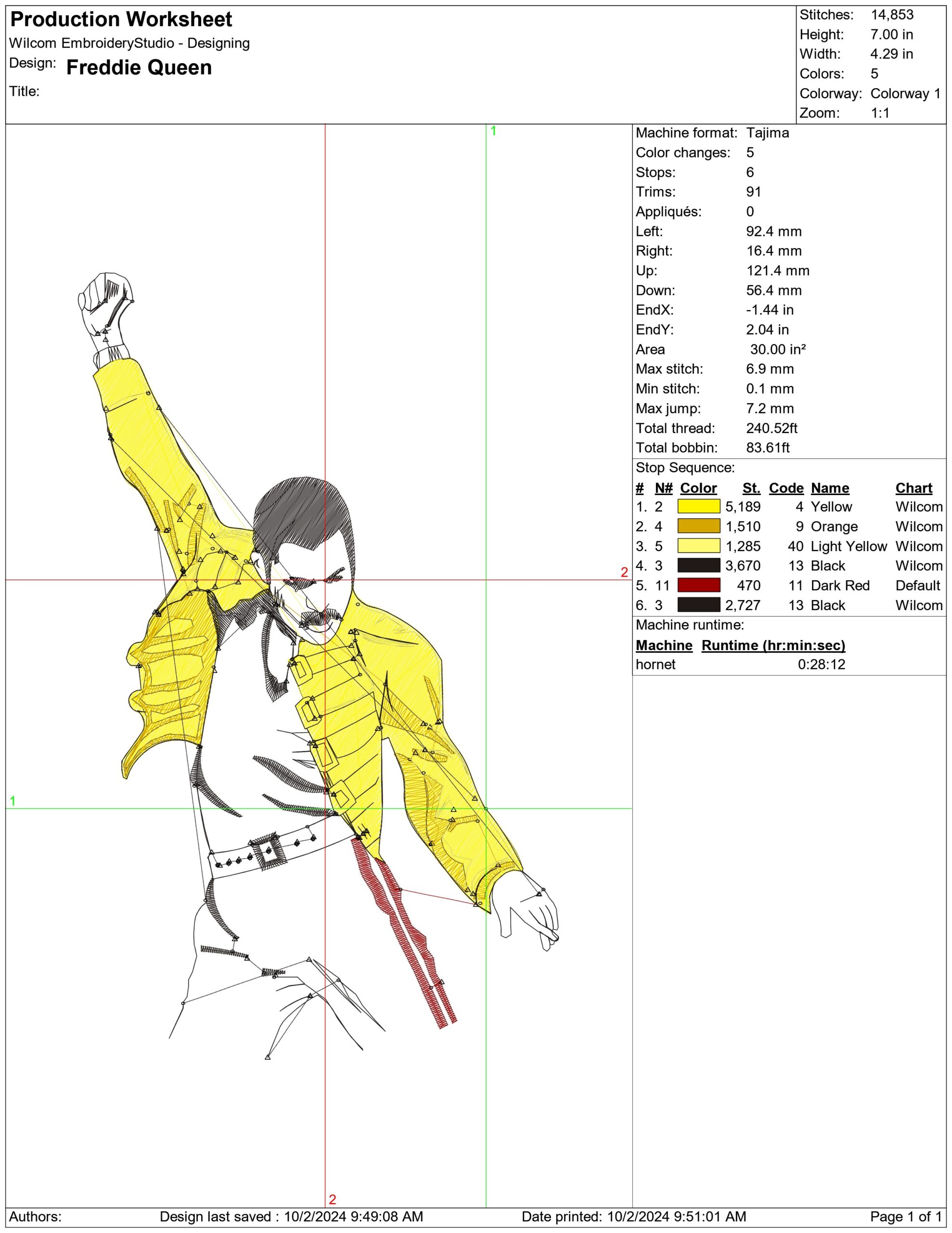 Freddie Queen- Elegant embroidery design file - instant download — view 3