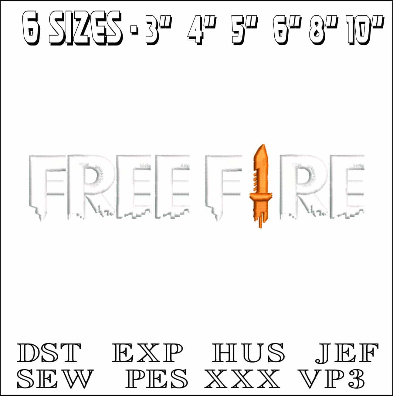Freefire- Elegant embroidery design file - instant download — view 2