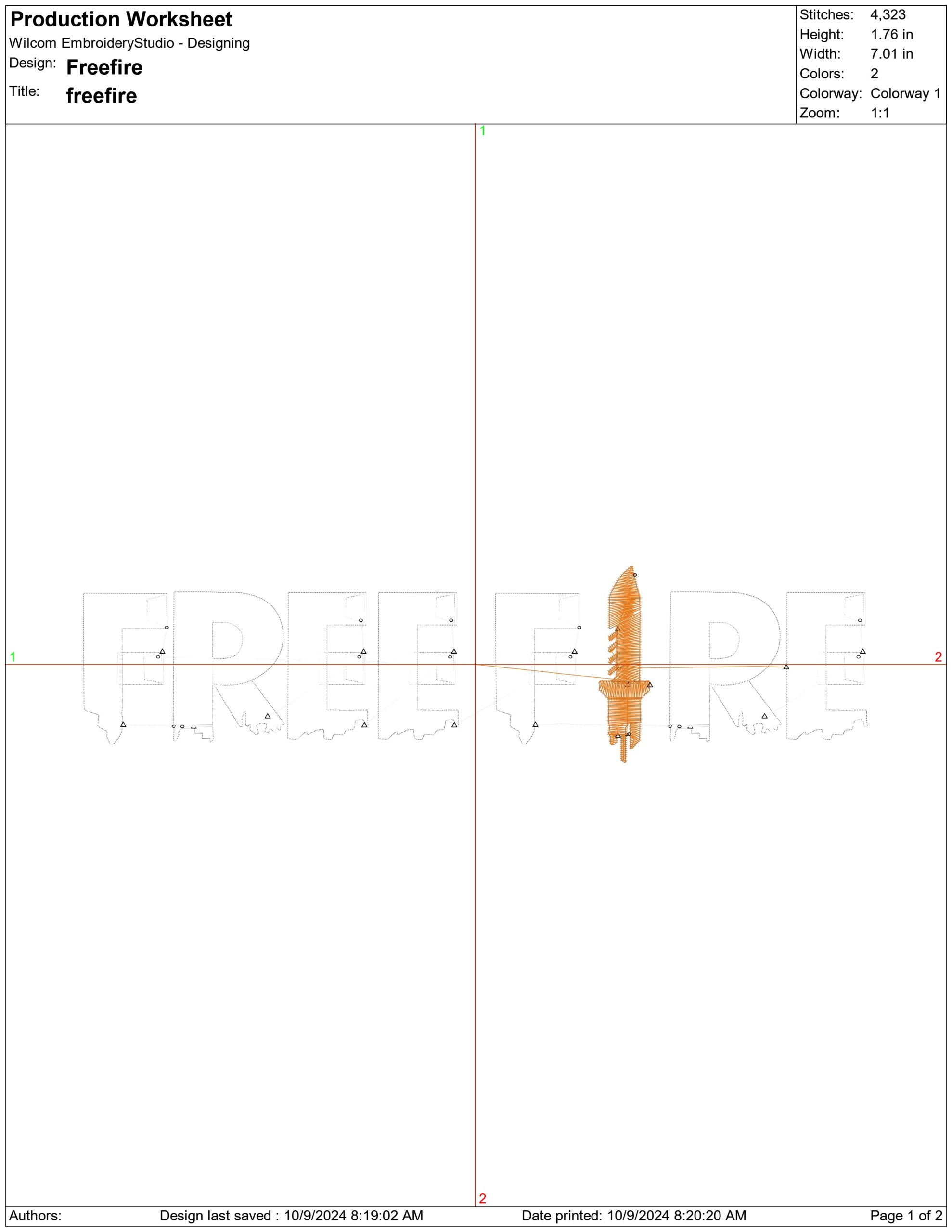 Freefire- Elegant embroidery design file - instant download — view 4