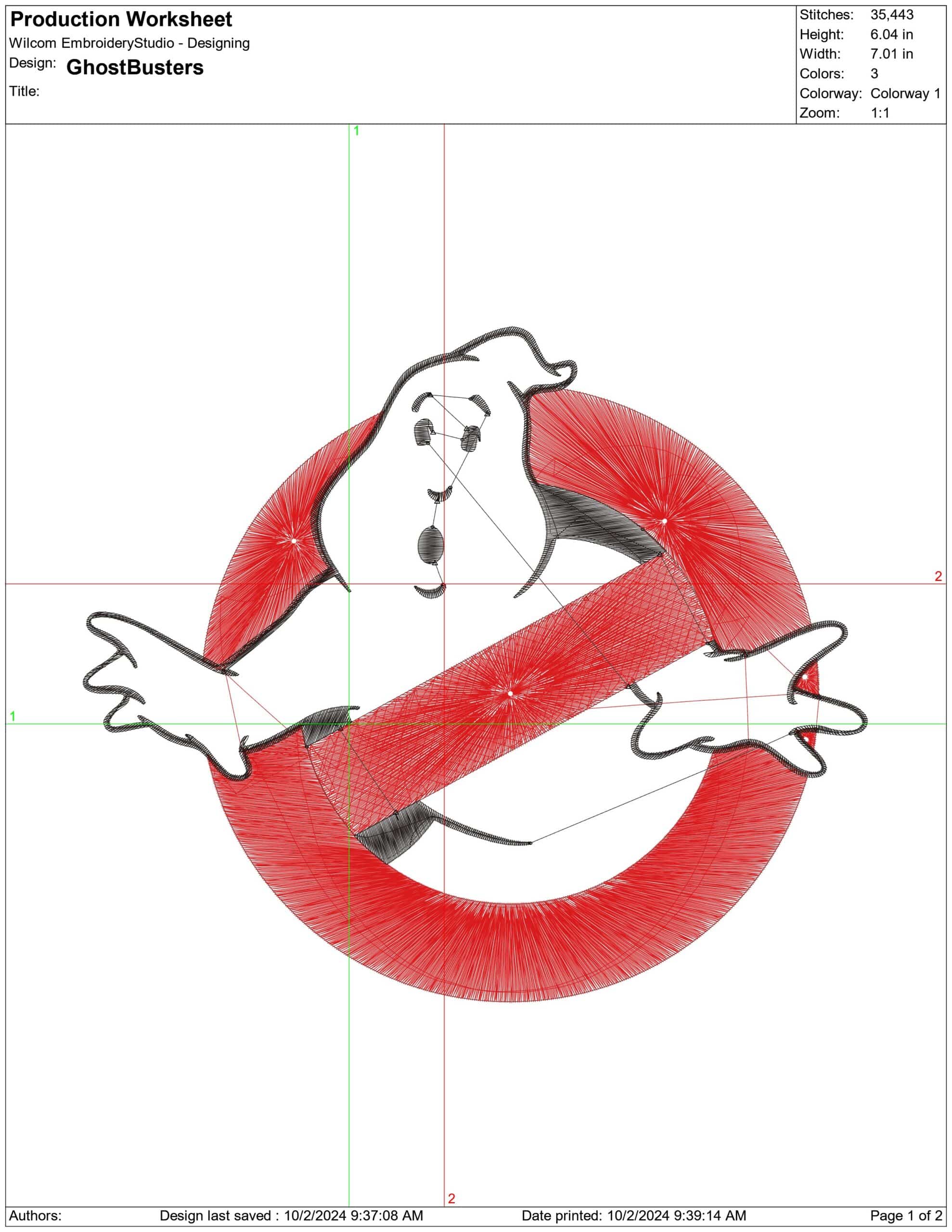 GhostBusters- Elegant embroidery design file - instant download — view 4