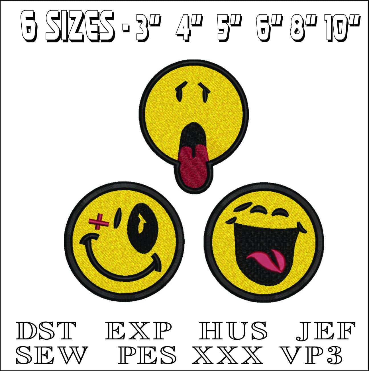 Funny Face- Elegant embroidery design file - instant download — view 2
