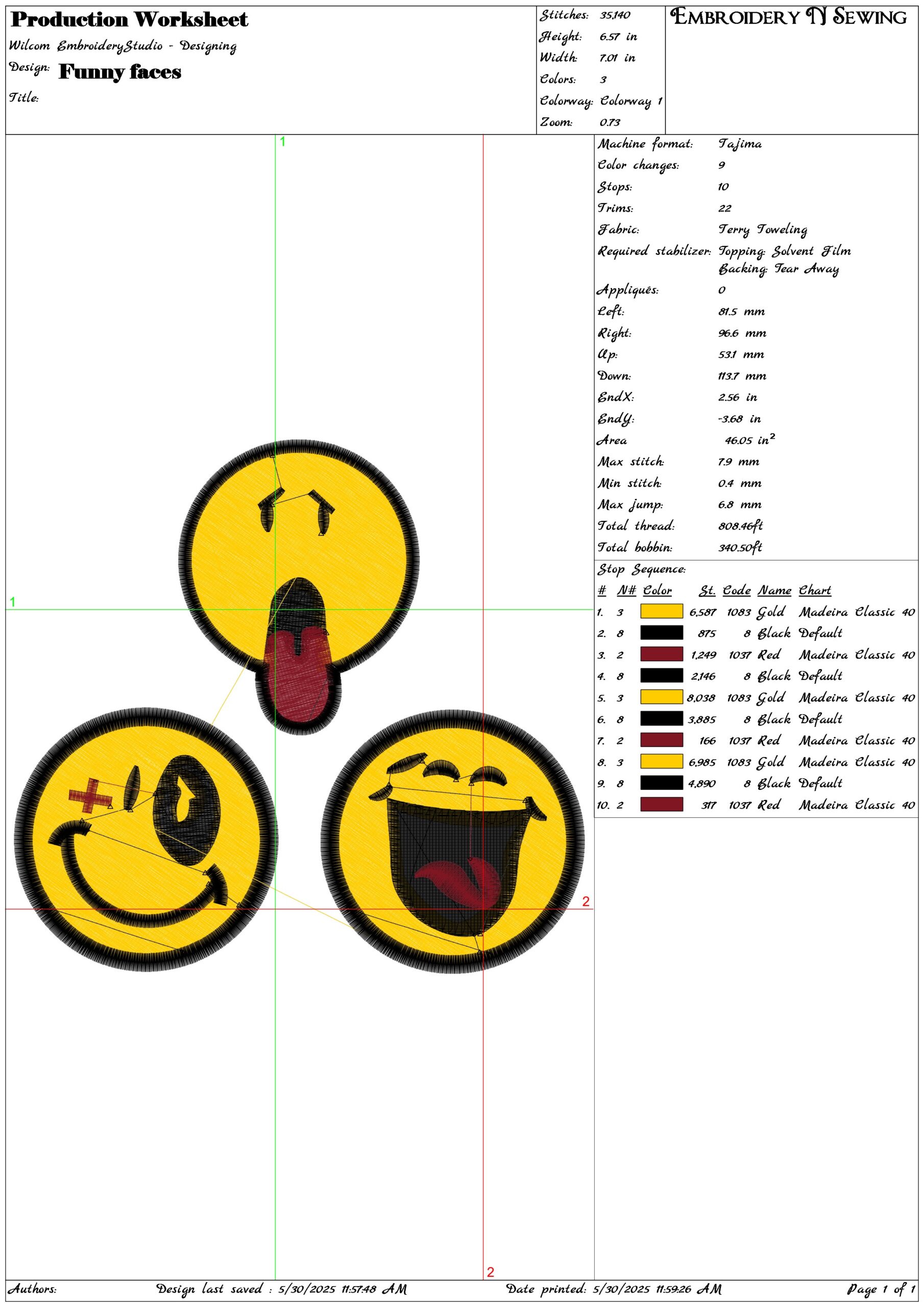 Funny Face- Elegant embroidery design file - instant download — view 3