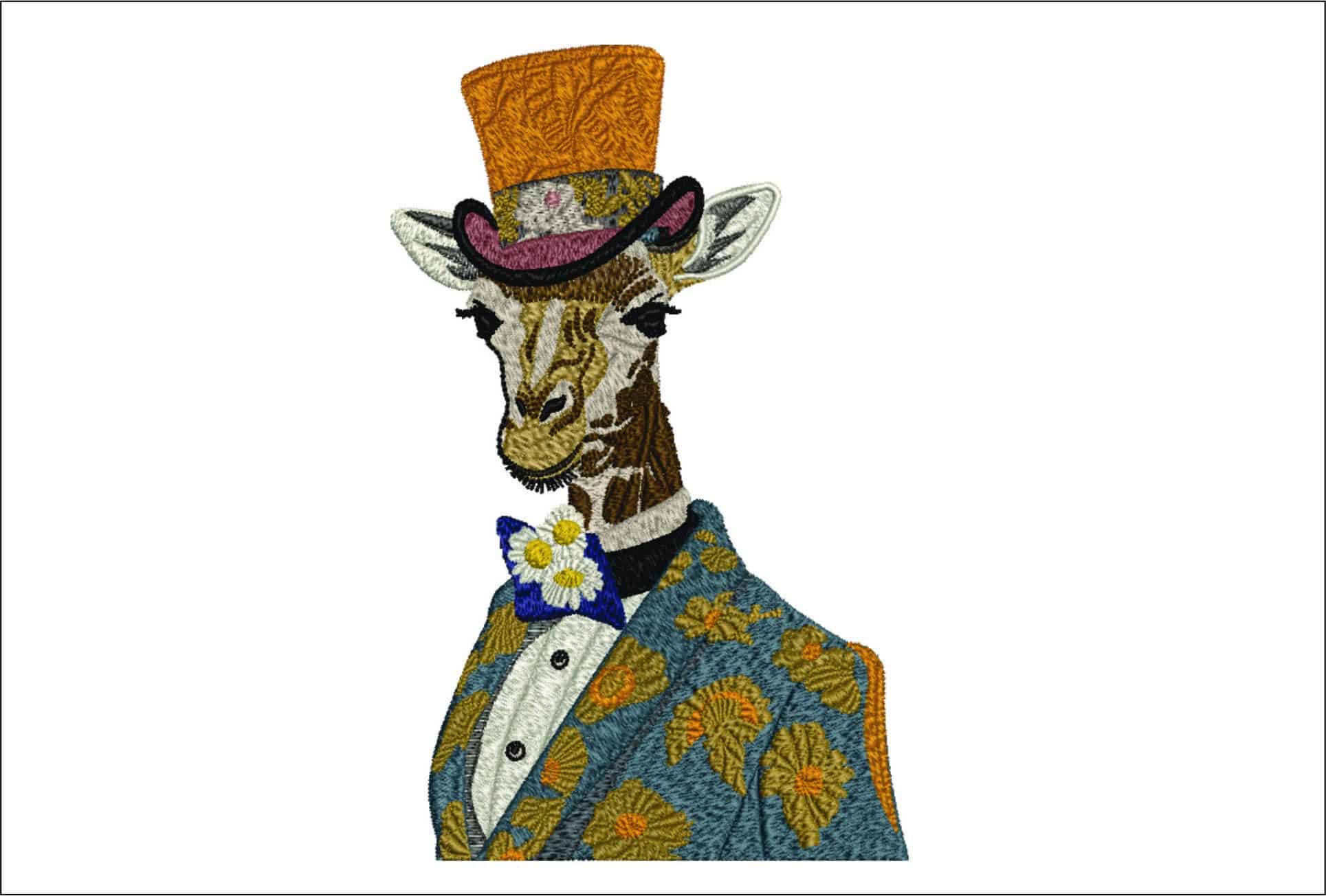 Giraffe- Elegant embroidery design file - instant download