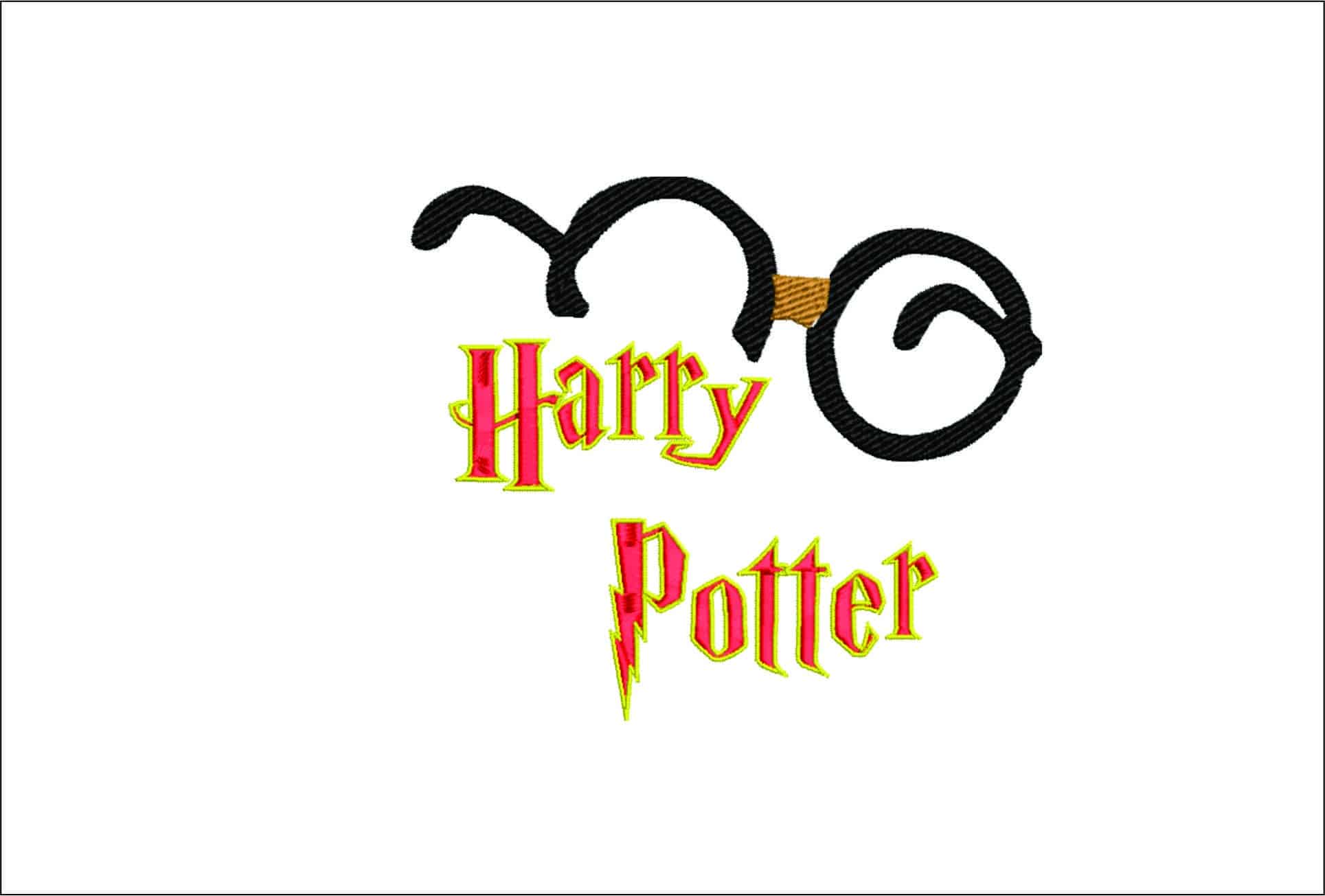 Glasses HP- Elegant embroidery design file - instant download