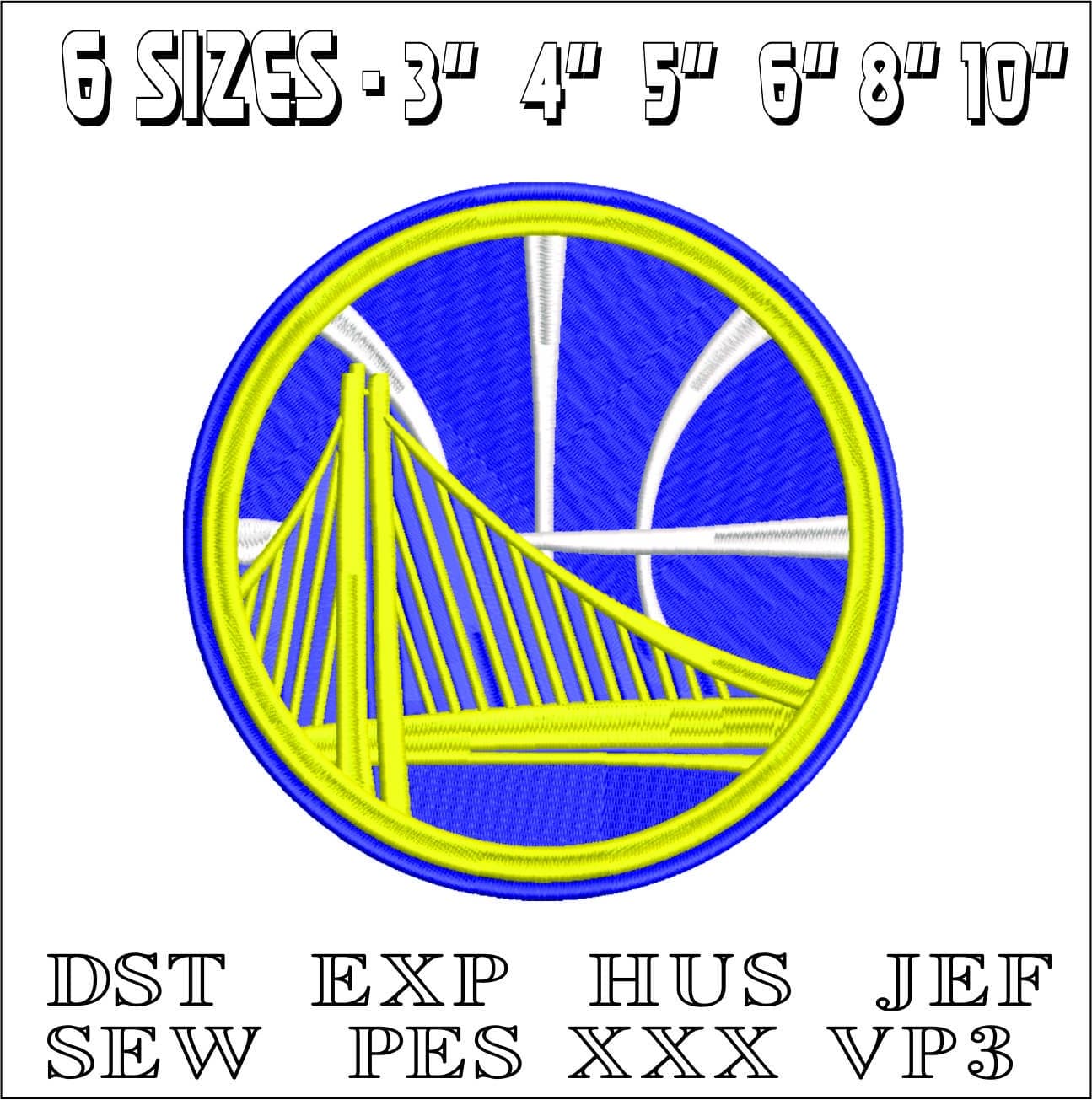 Golden State Warriors Logo- Elegant embroidery design file - instant download — view 2