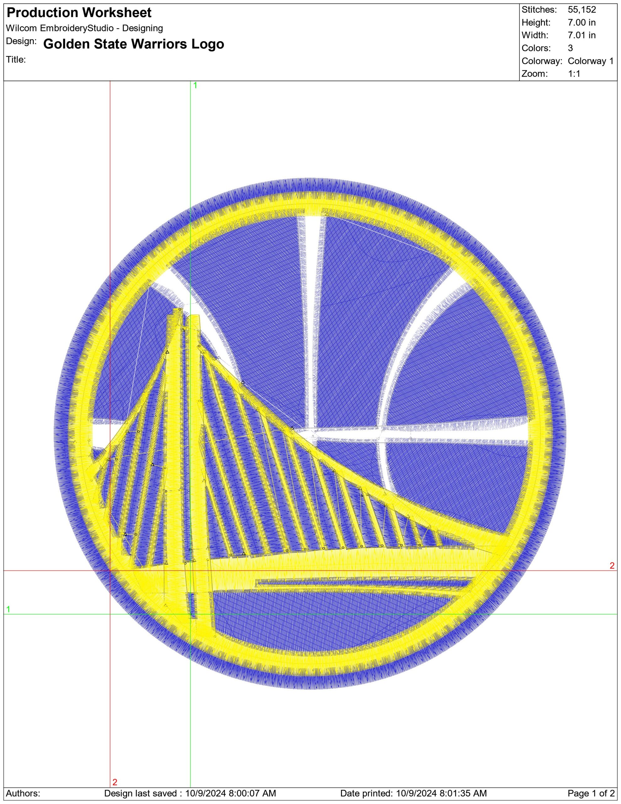 Golden State Warriors Logo- Elegant embroidery design file - instant download — view 4