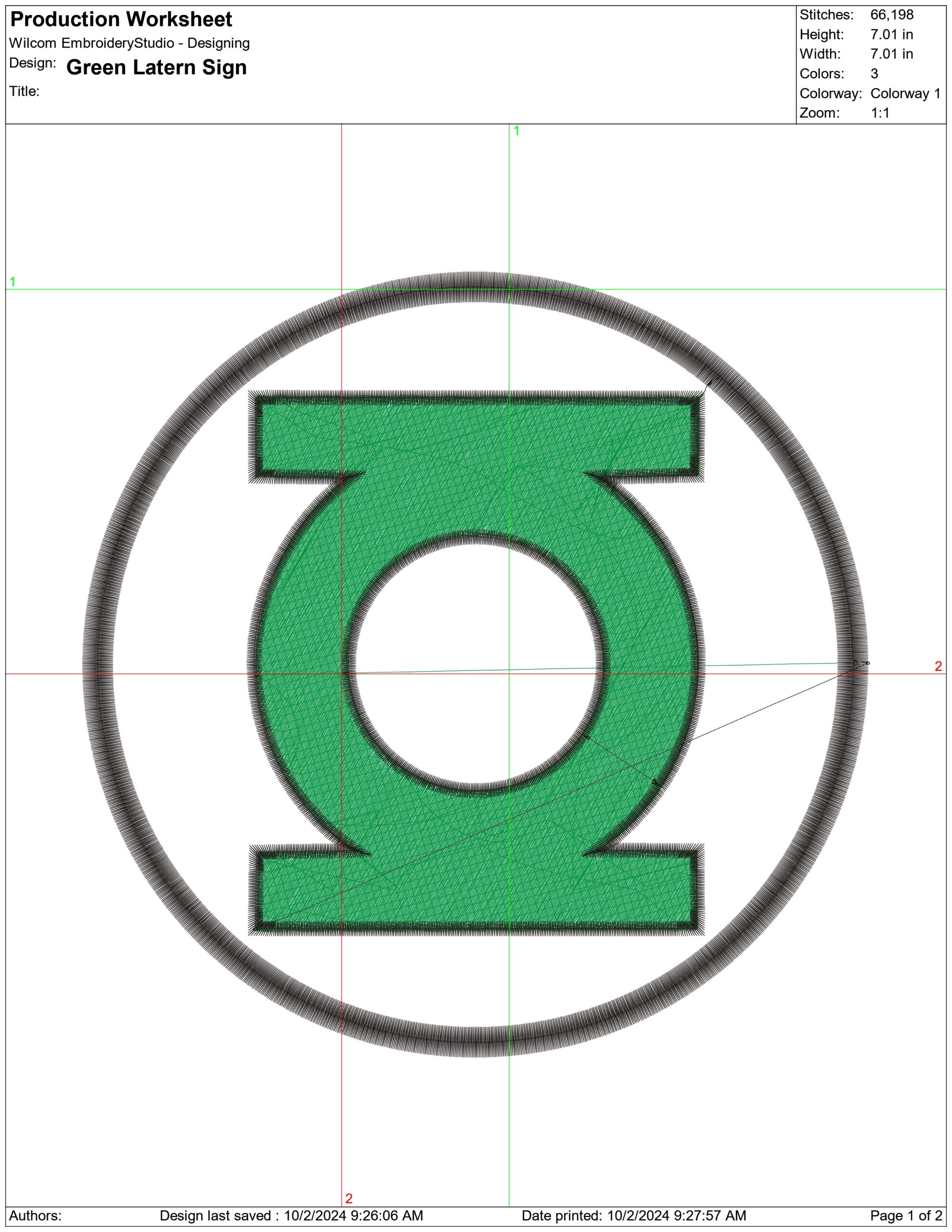 Green Lattern Sign- Elegant embroidery design file - instant download — view 4