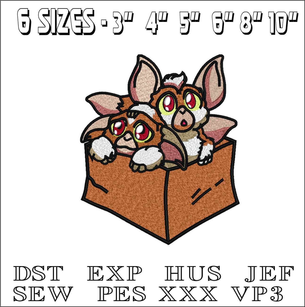 Gremlins- Elegant embroidery design file - instant download — view 2