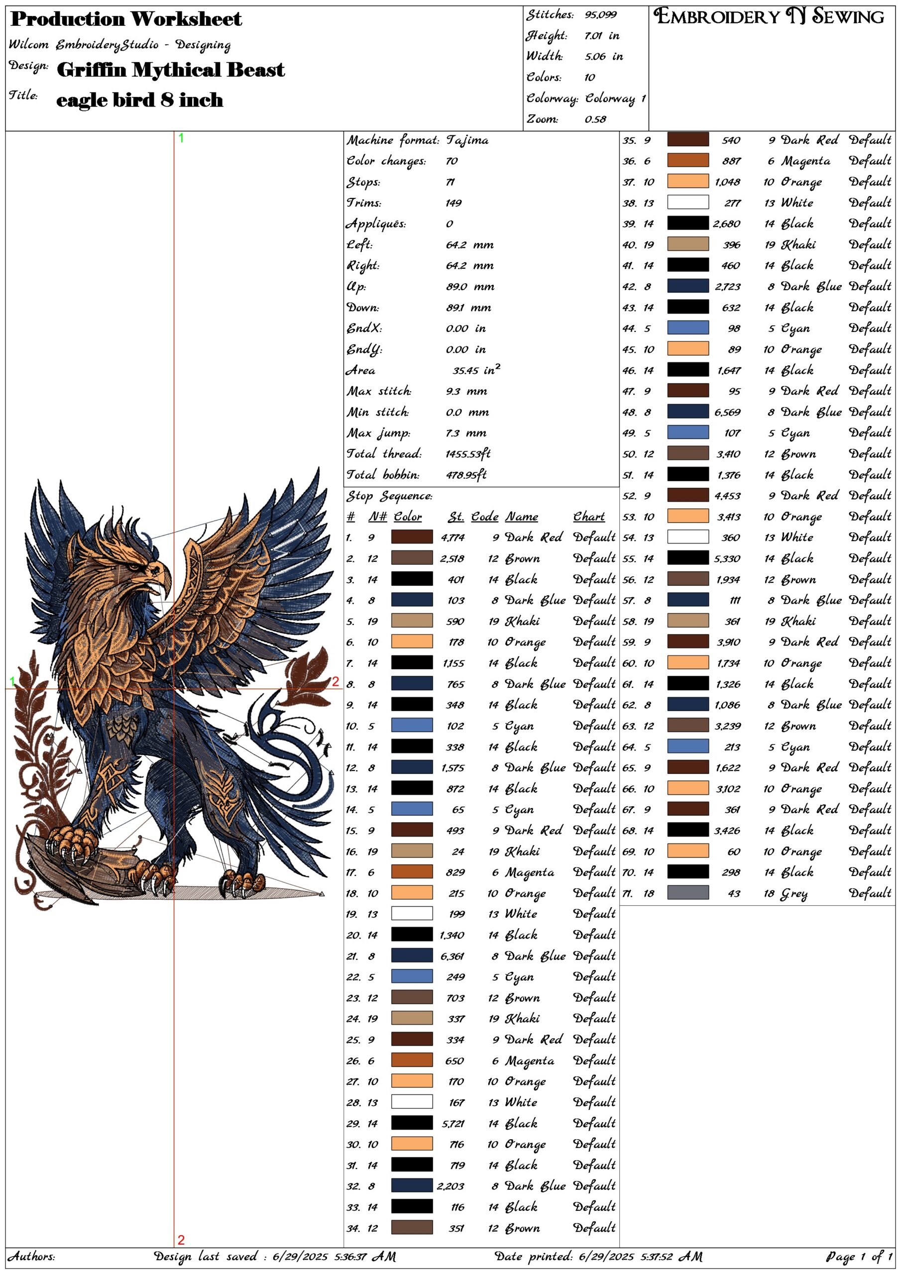 Griffin Mythical Beast- Elegant embroidery design file - instant download — view 3