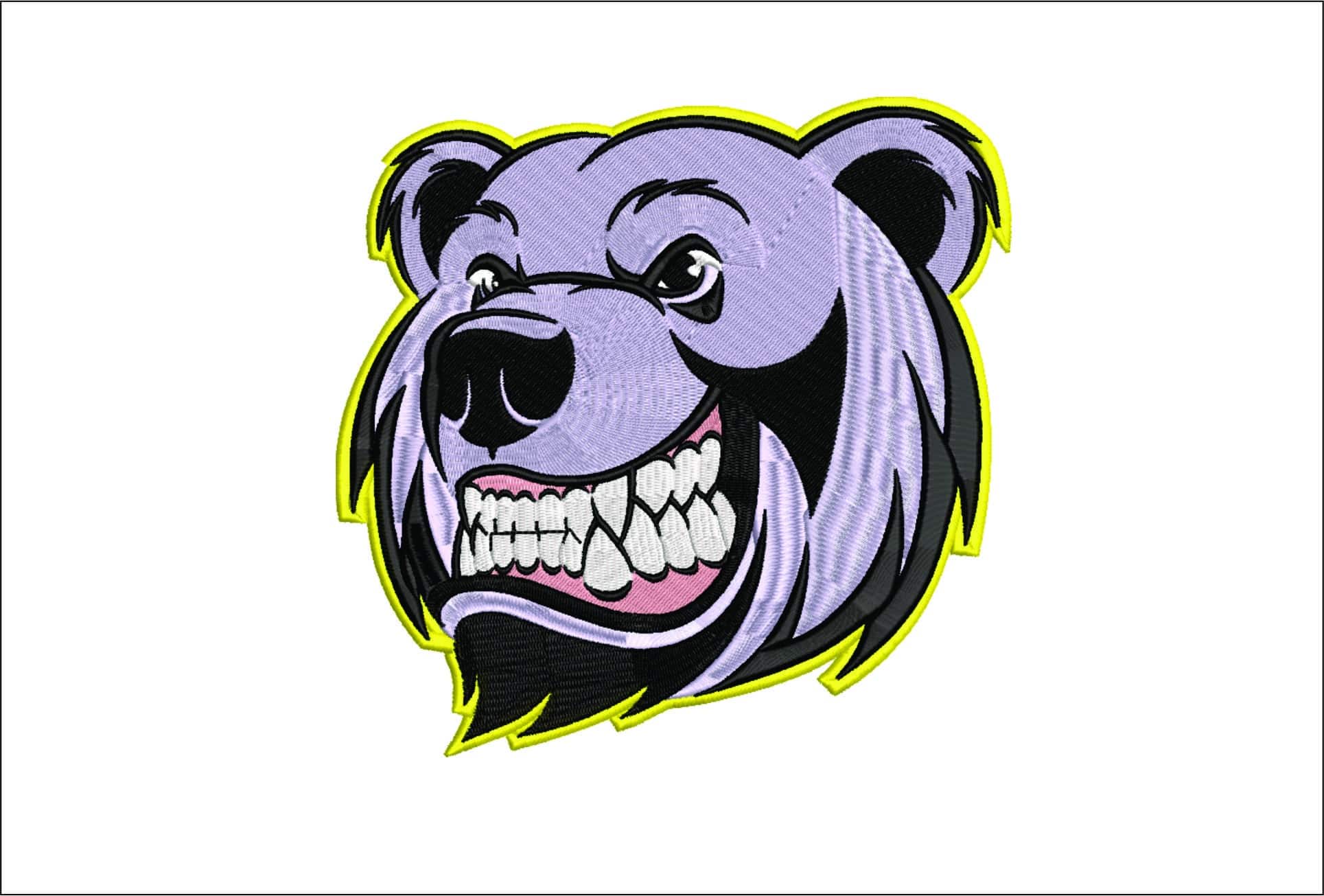 Grizzly Bear- Elegant embroidery design file - instant download