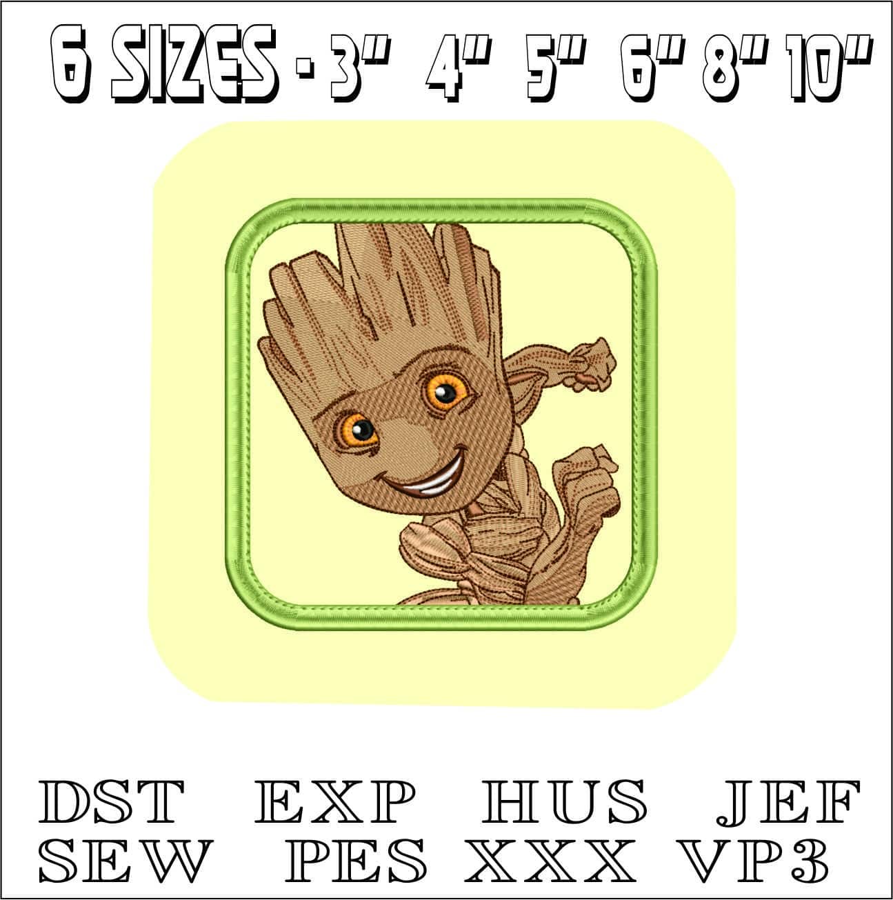 Guardian Galaxy Groot- Elegant embroidery design file - instant download — view 2