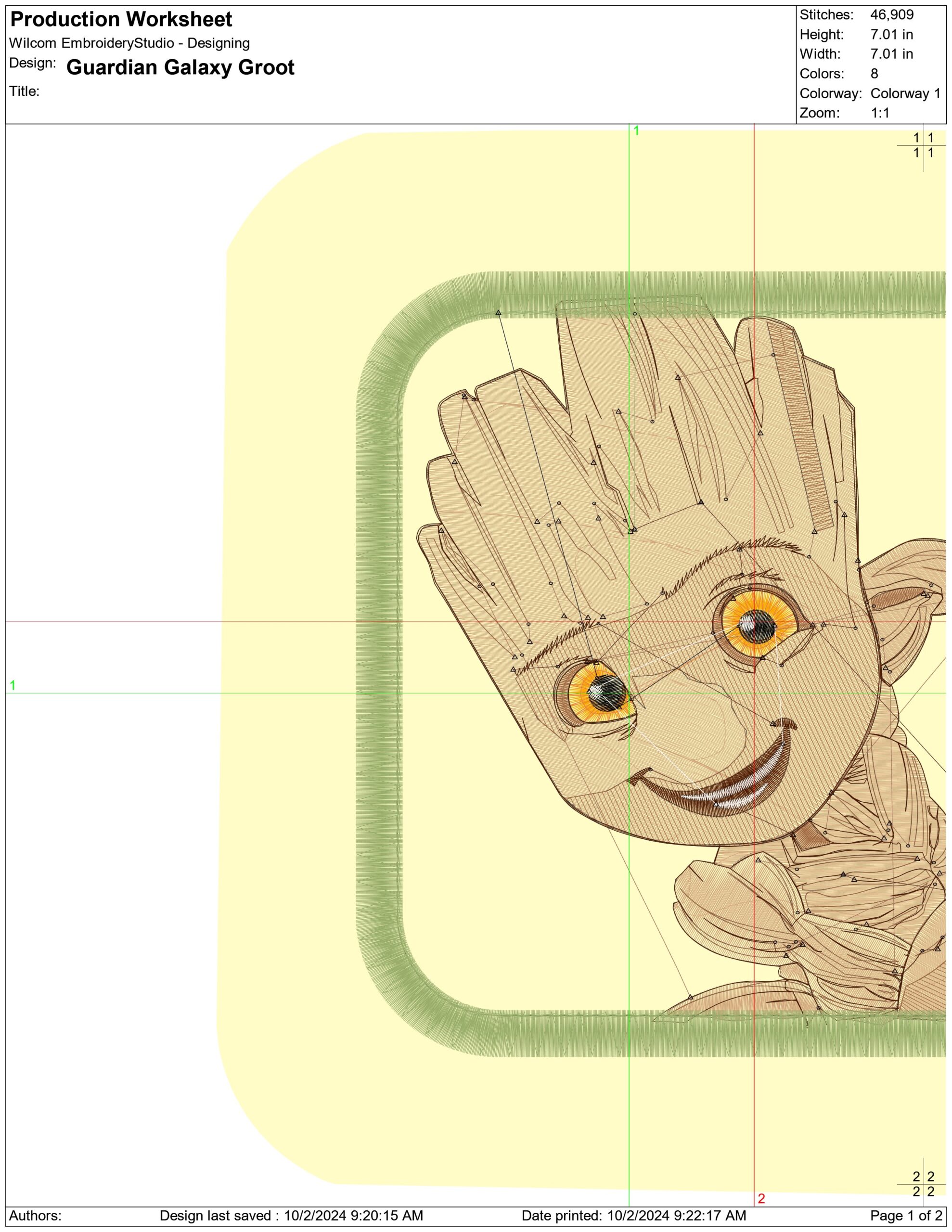 Guardian Galaxy Groot- Elegant embroidery design file - instant download — view 4