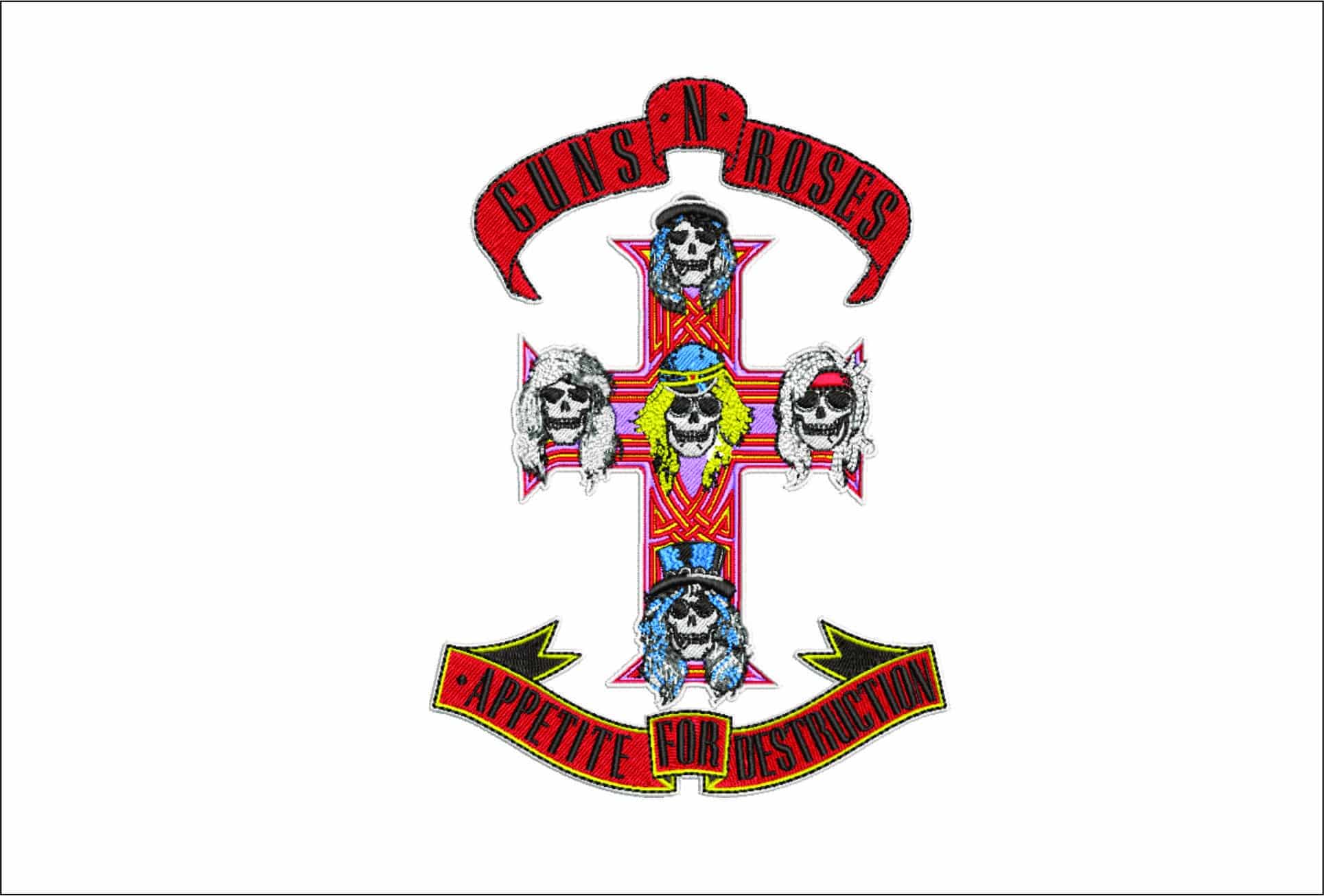 Guns and Roses Appetite Destruction- Elegant embroidery design file - instant download
