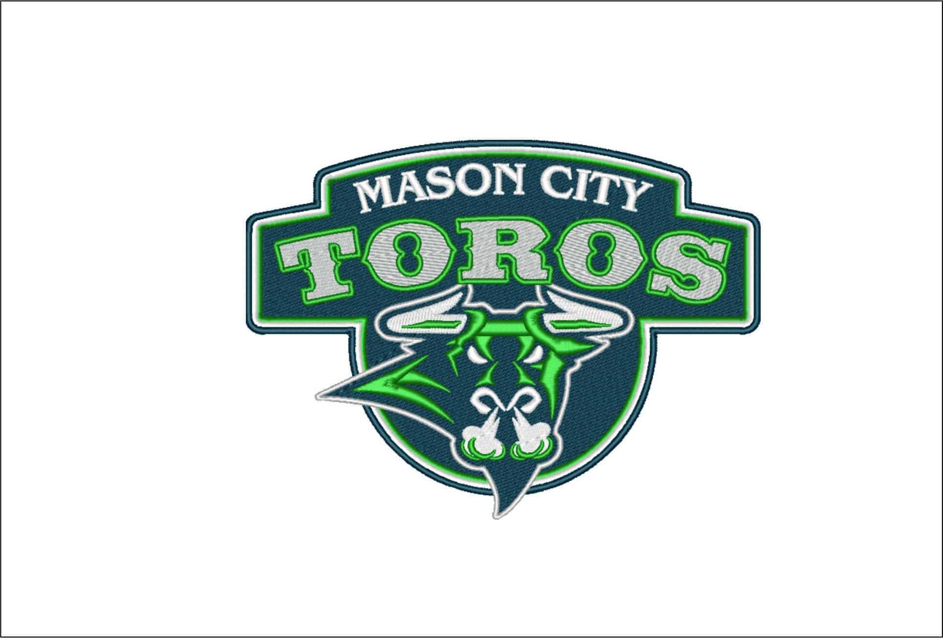 Mason City Toros Logo - Iowa Mason City Junior Ice Hockey embroidery design - Logo embroidery machine pattern embroidery file