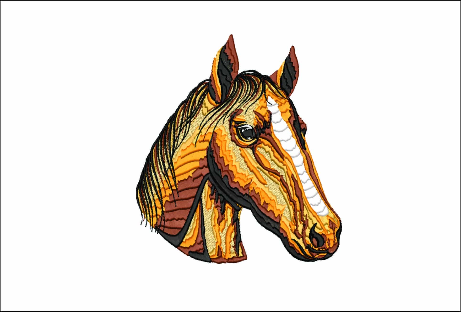 Head of a Horse- Elegant embroidery design file - instant download