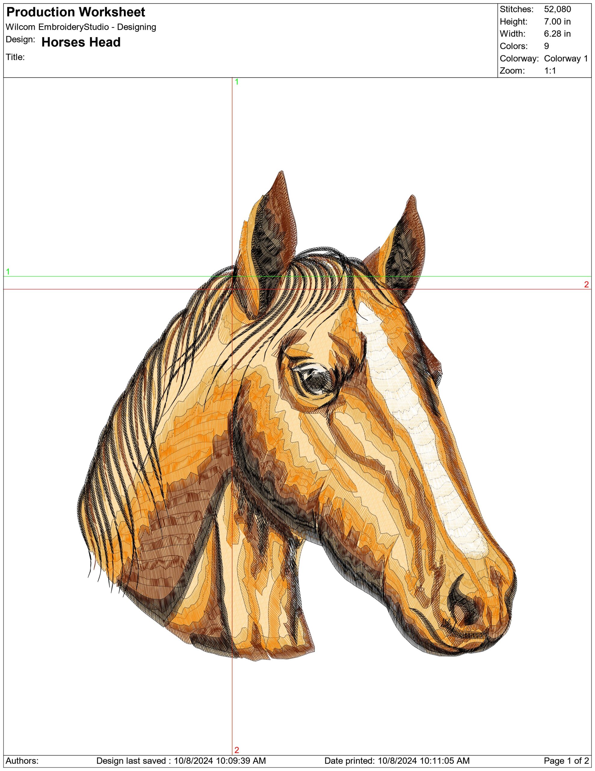 Head of a Horse- Elegant embroidery design file - instant download — view 4