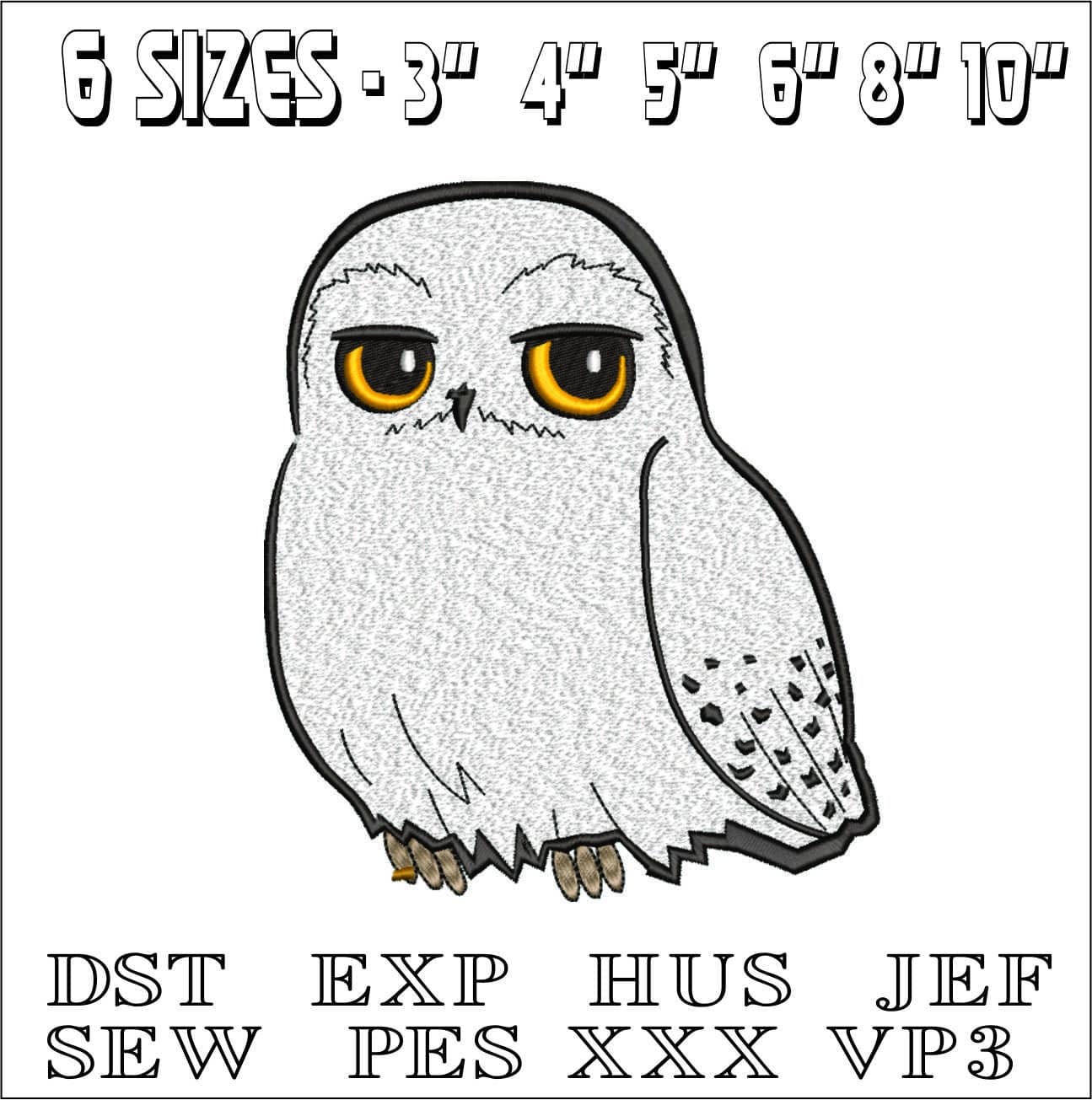 Hedwig Sit Harry Potter- Elegant embroidery design file - instant download — view 2