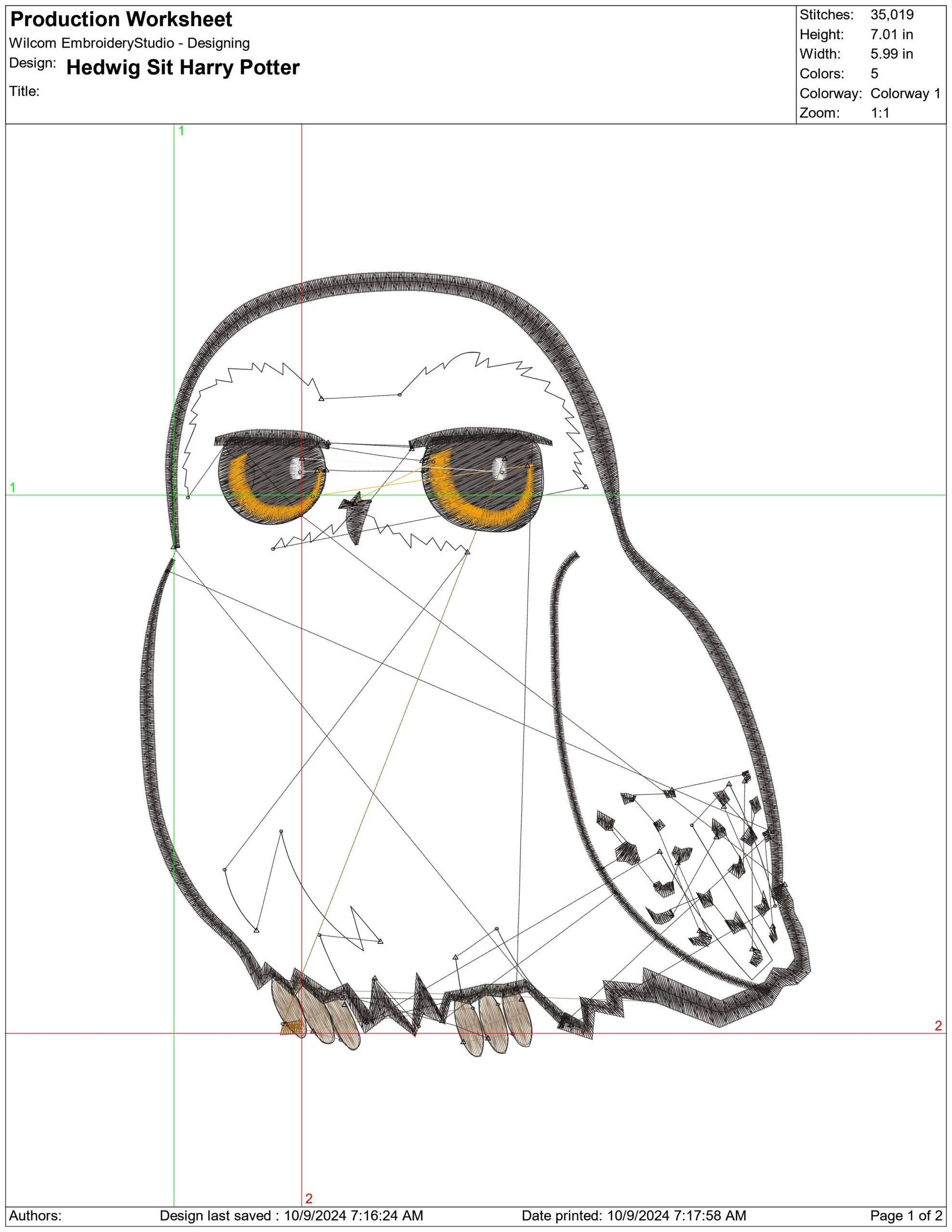 Hedwig Sit Harry Potter- Elegant embroidery design file - instant download — view 4