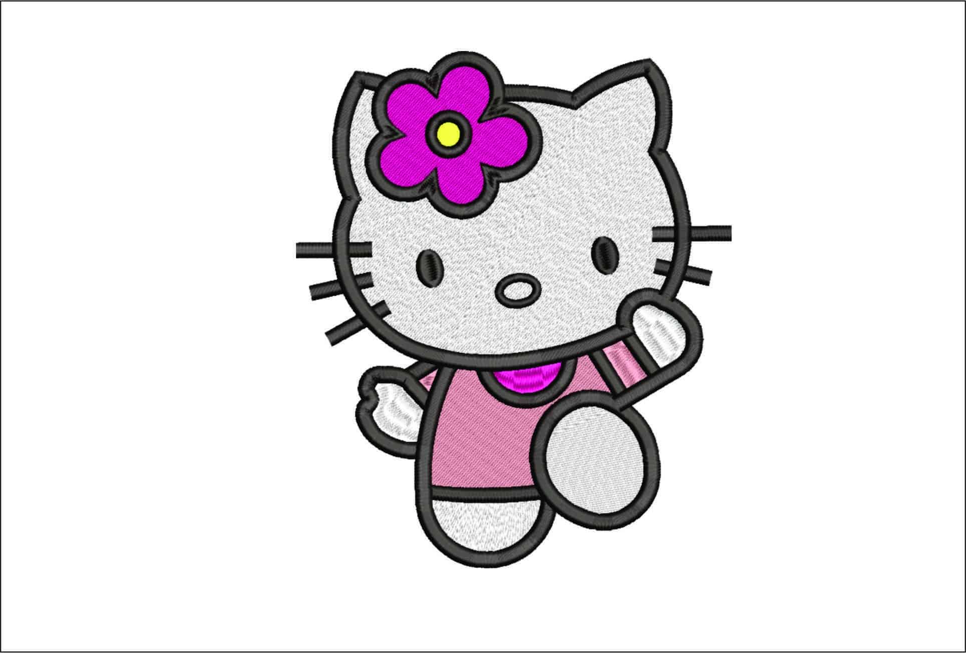 Hello Kitty- Elegant embroidery design file - instant download