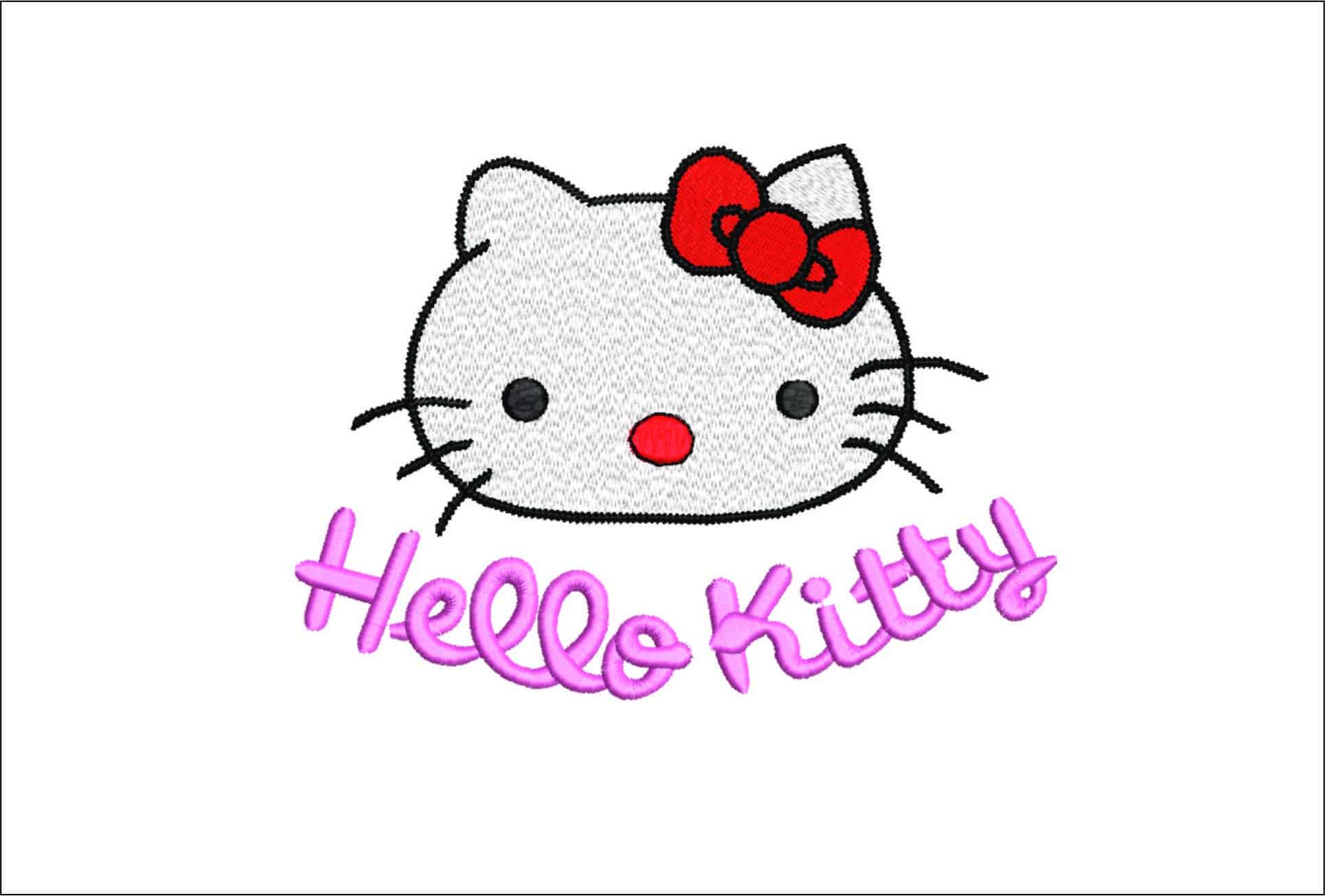 Hello Kitty Face name- Elegant embroidery design file - instant download