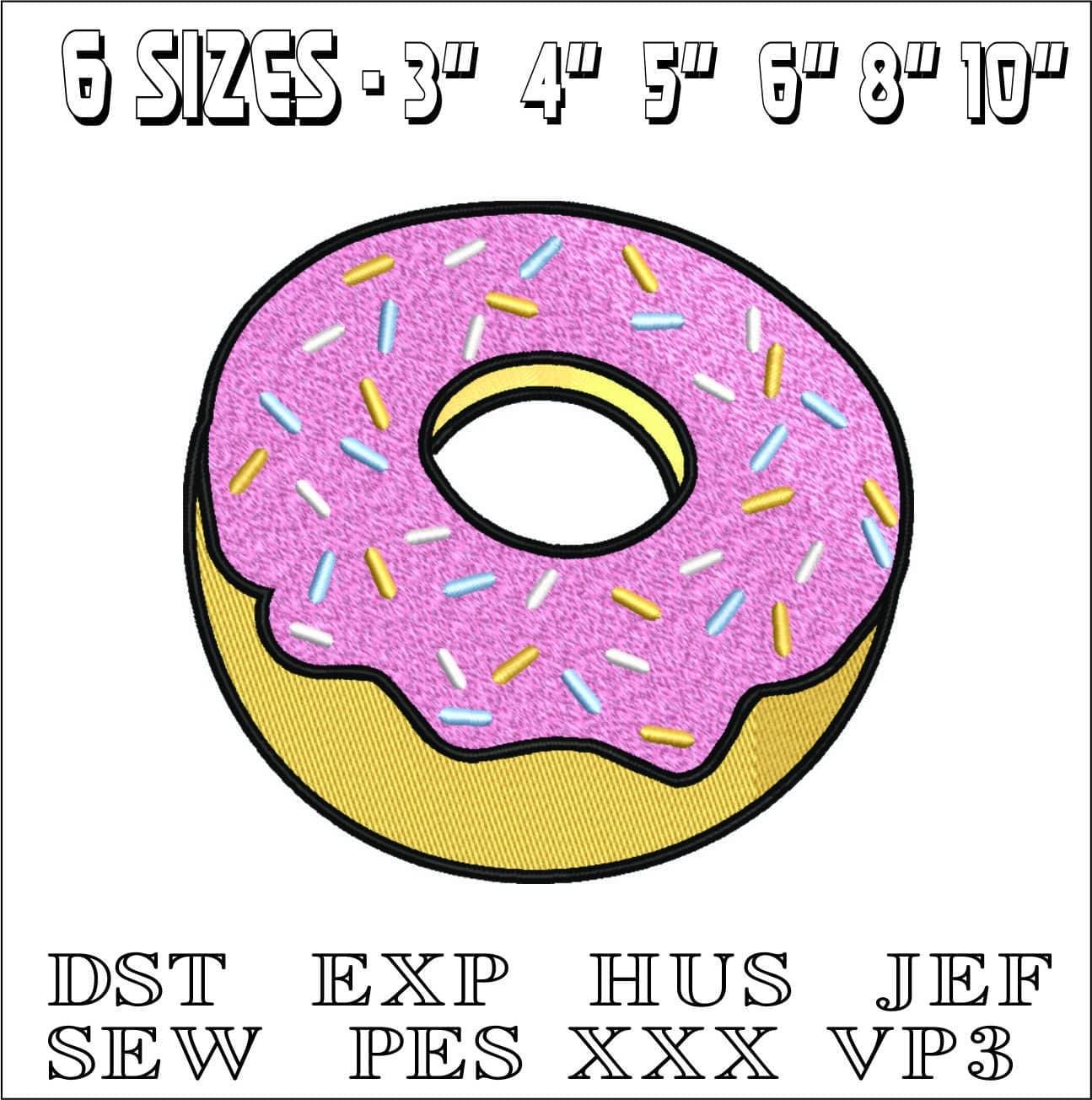 Homer Simpson Donut- Elegant embroidery design file - instant download — view 2