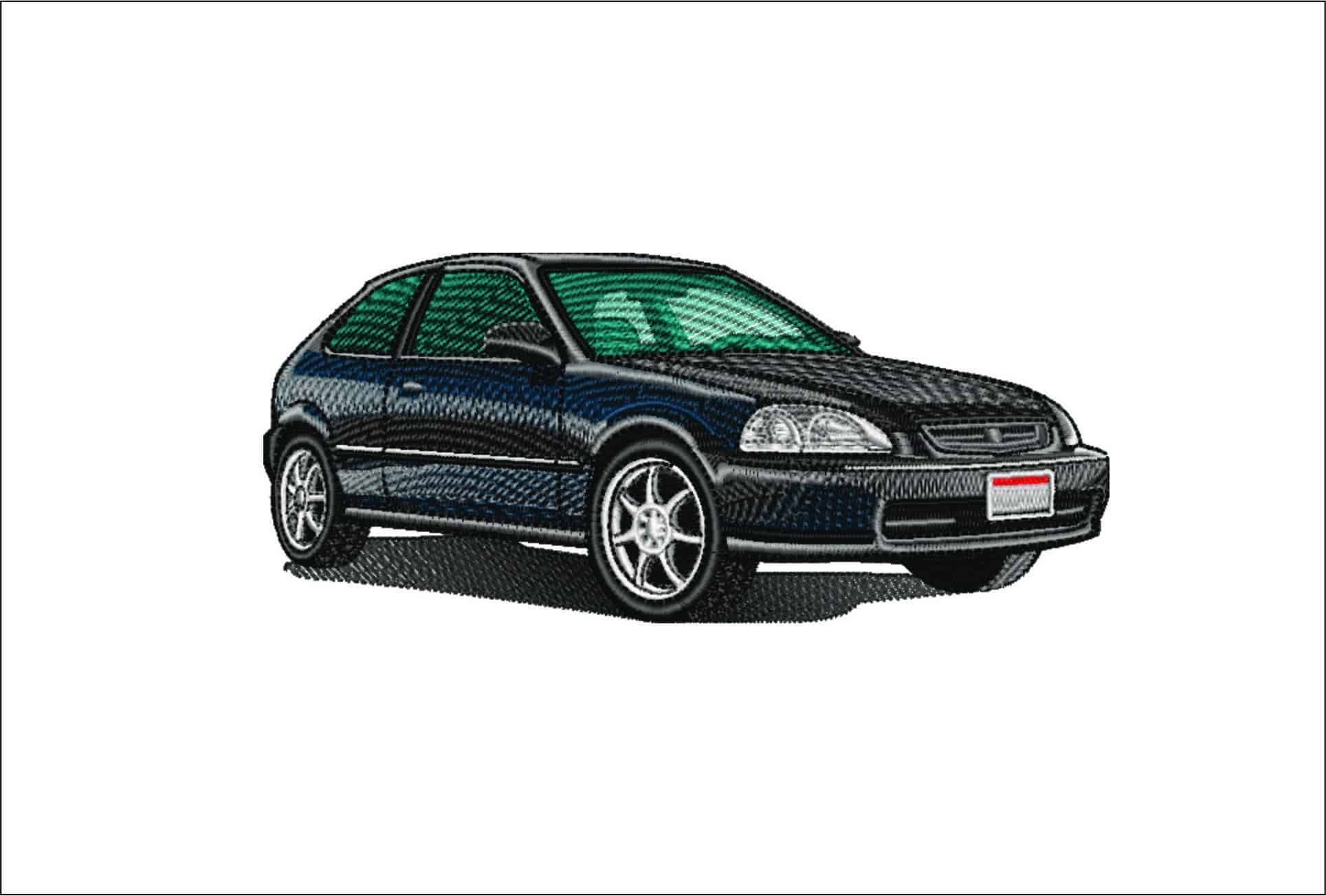 Honda Civic no Name- Elegant embroidery design file - instant download