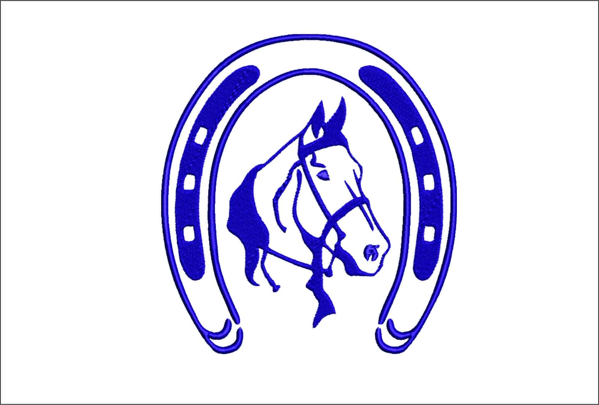 Horse and Horseshoe- Elegant embroidery design file - instant download