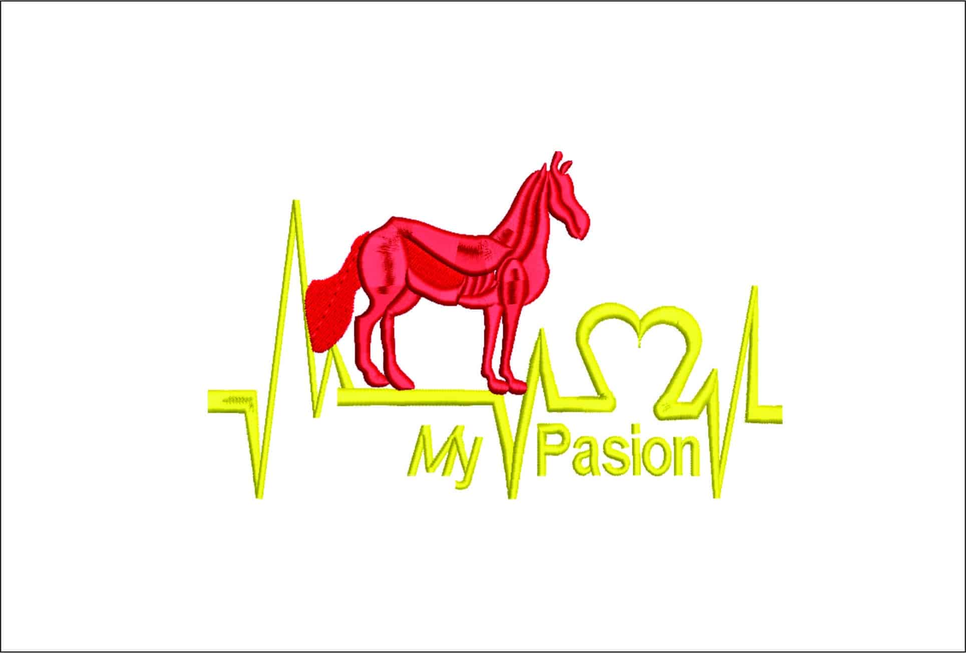 Horse My Pasion- Elegant embroidery design file - instant download