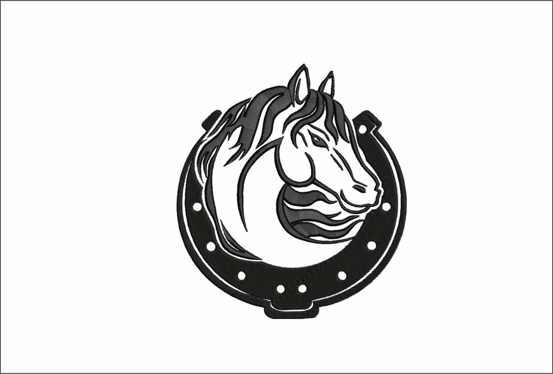 Horse Shoe Head- Elegant embroidery design file - instant download