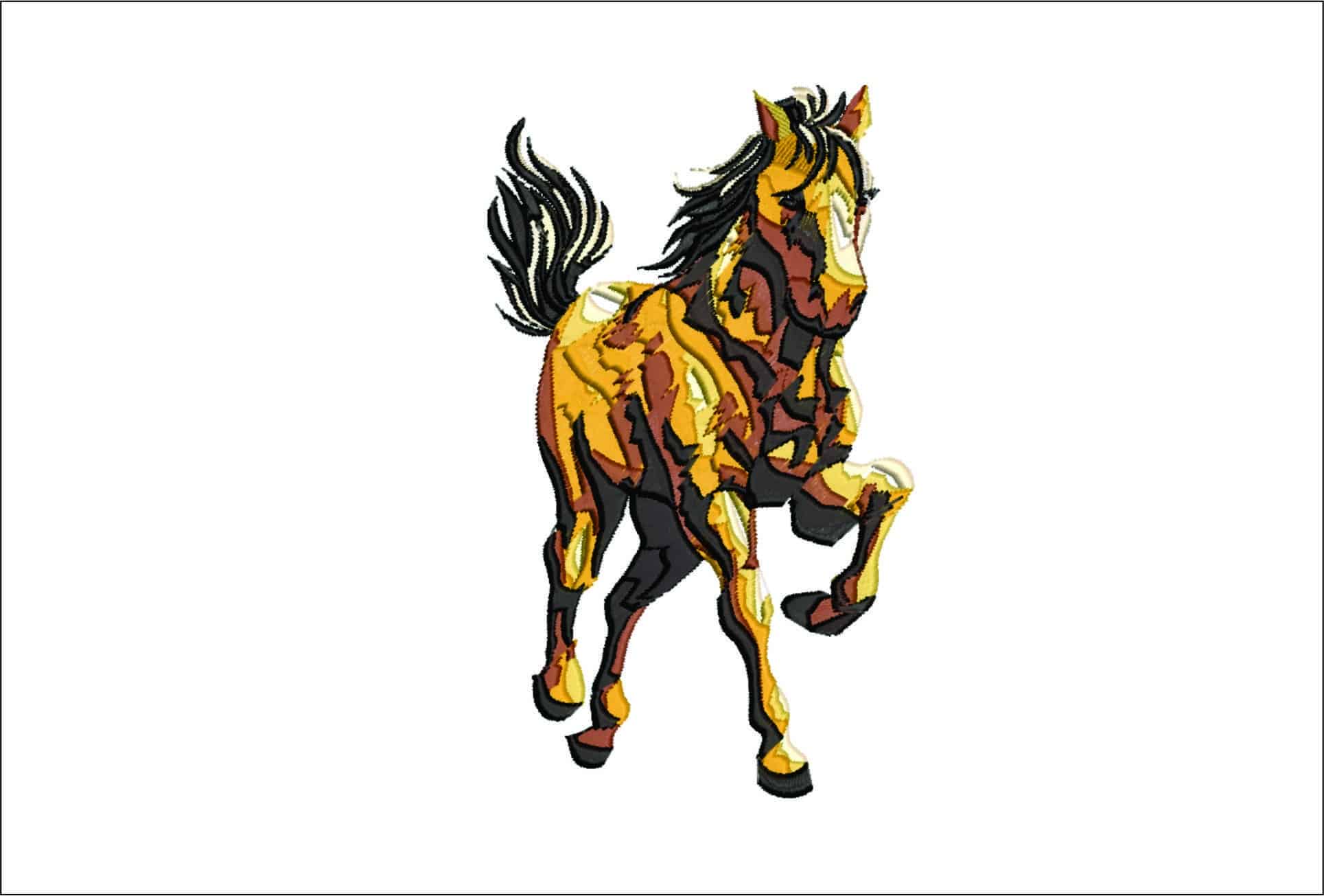 Horse Trot- Elegant embroidery design file - instant download