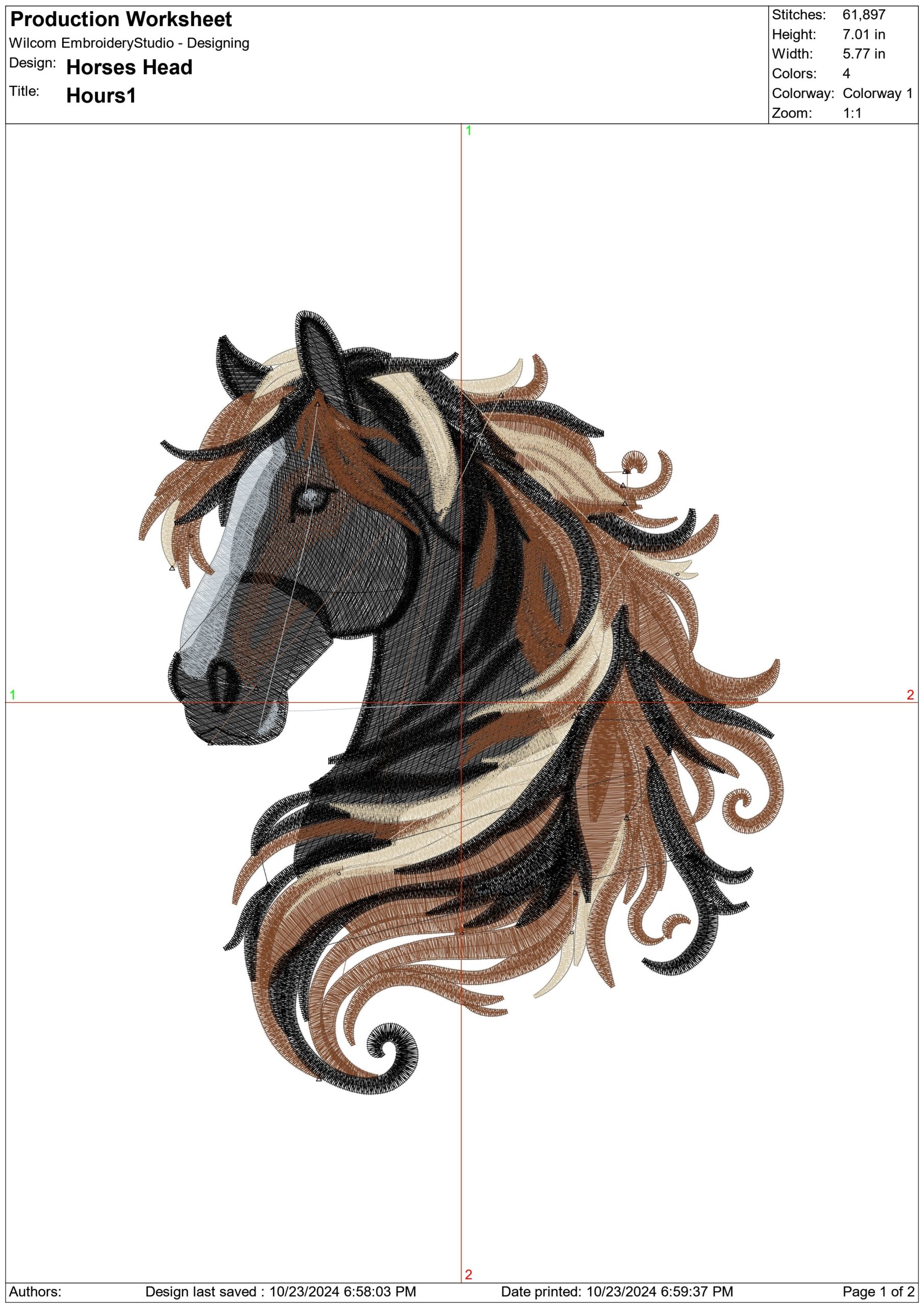 Horses Head- Elegant embroidery design file - instant download — view 4