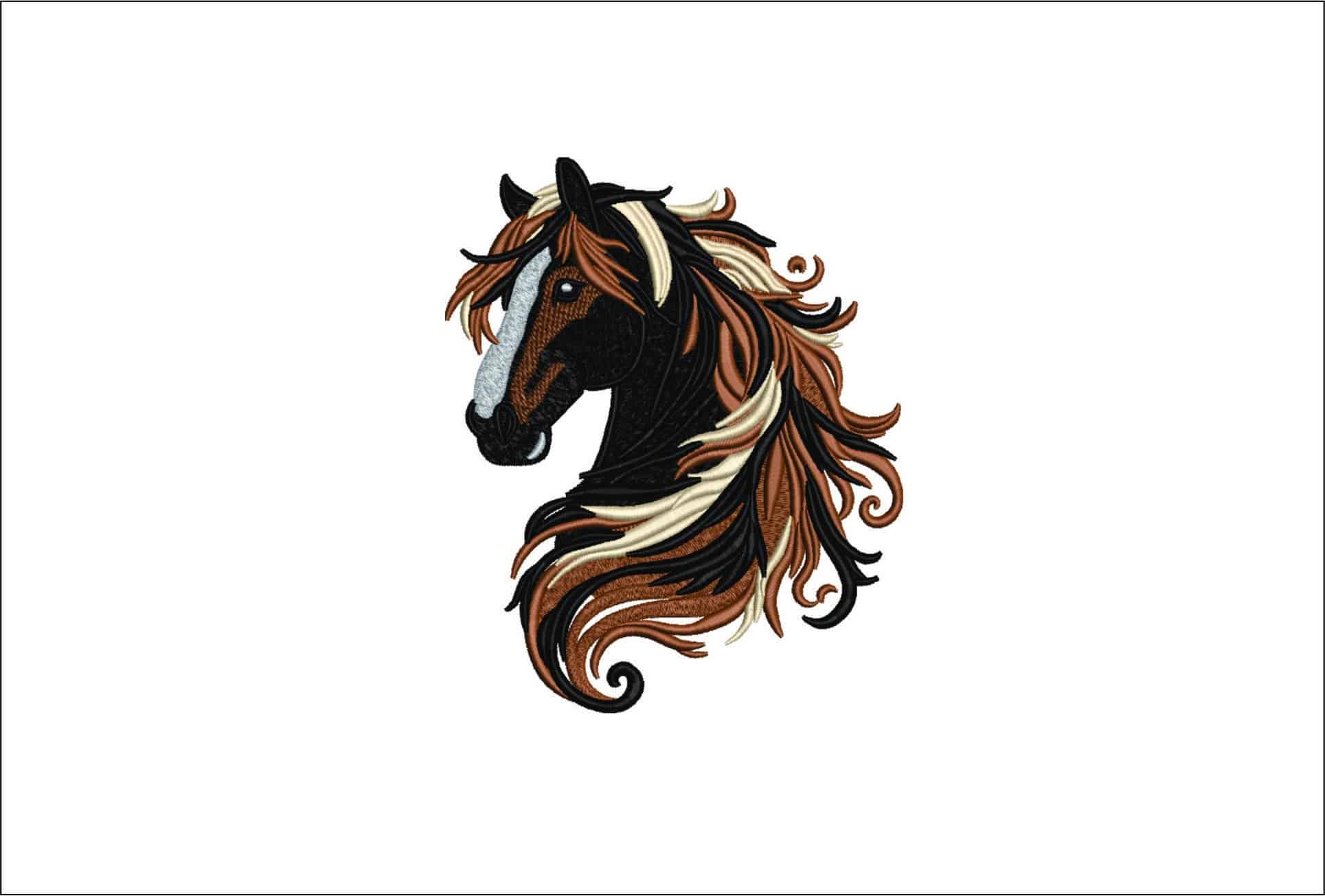 Horses Head- Elegant embroidery design file - instant download