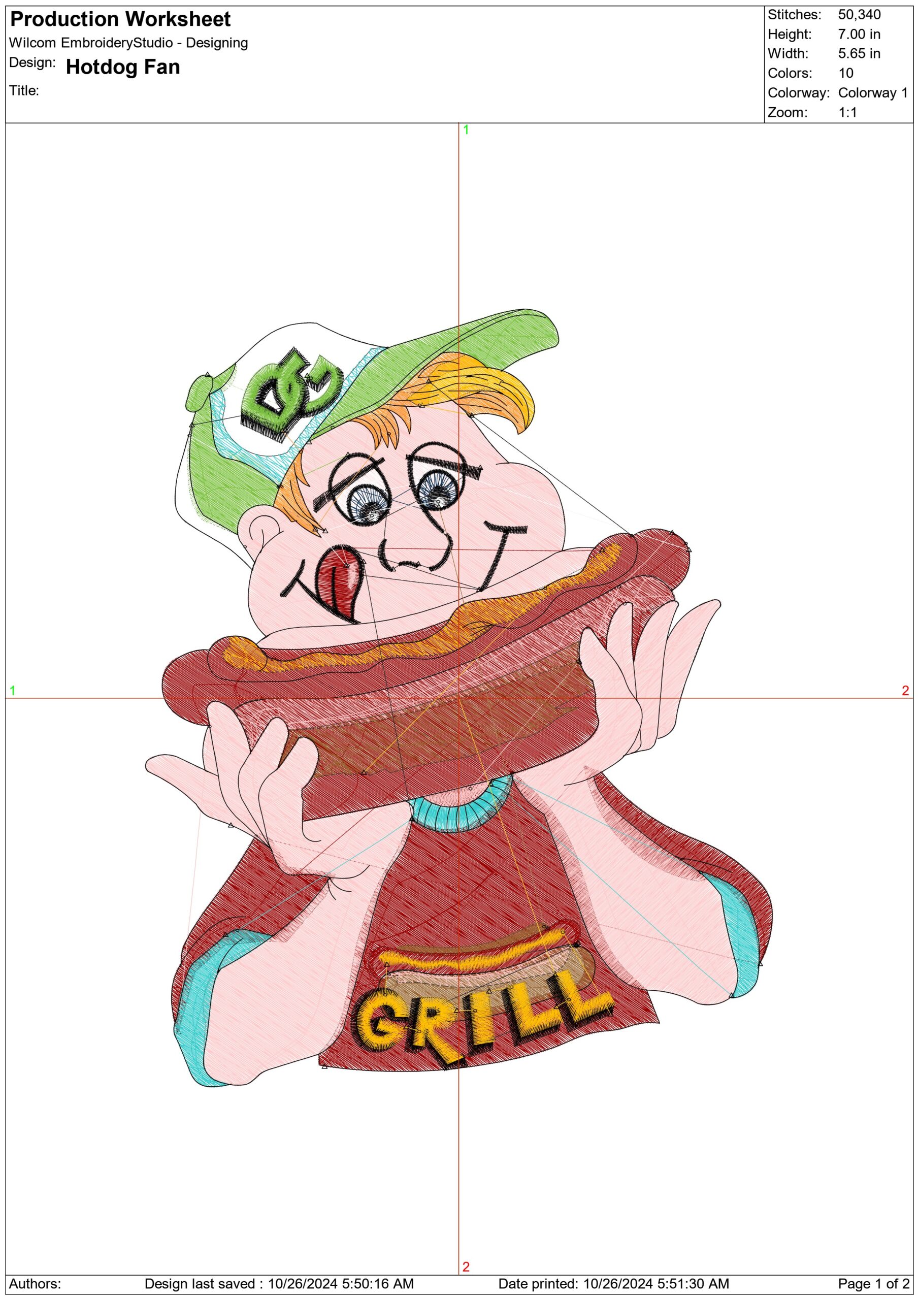 Hotdog Eater- Elegant embroidery design file - instant download — view 4