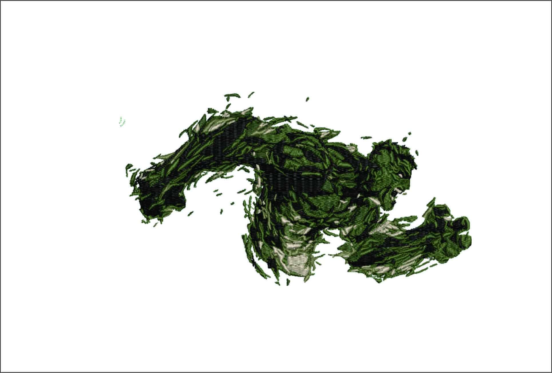 Hulk in flow- Elegant embroidery design file - instant download