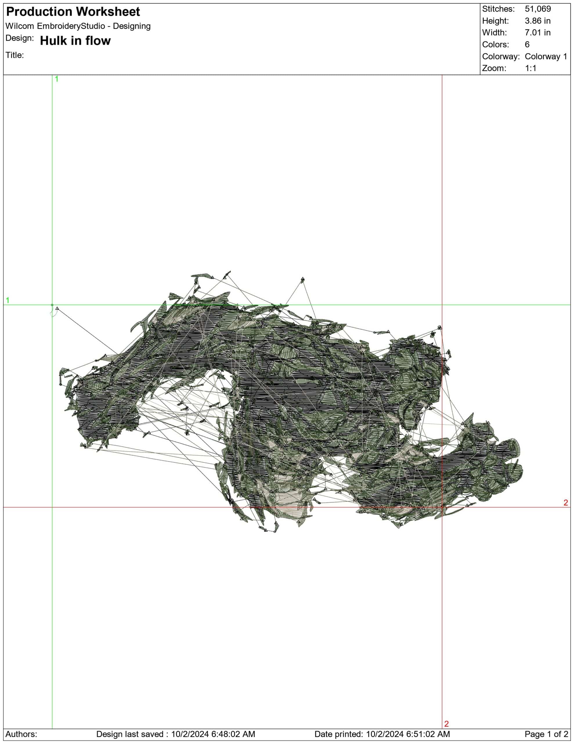 Hulk in flow- Elegant embroidery design file - instant download — view 4
