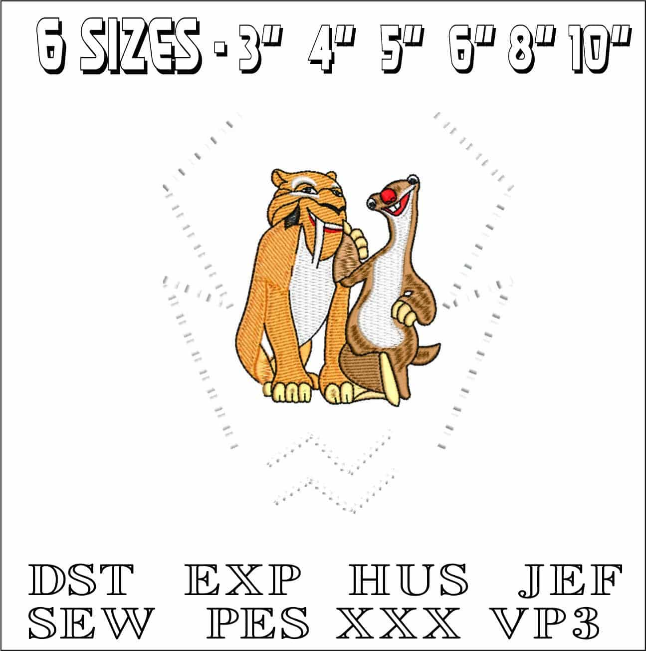 Ice Age 2- Elegant embroidery design file - instant download — view 2