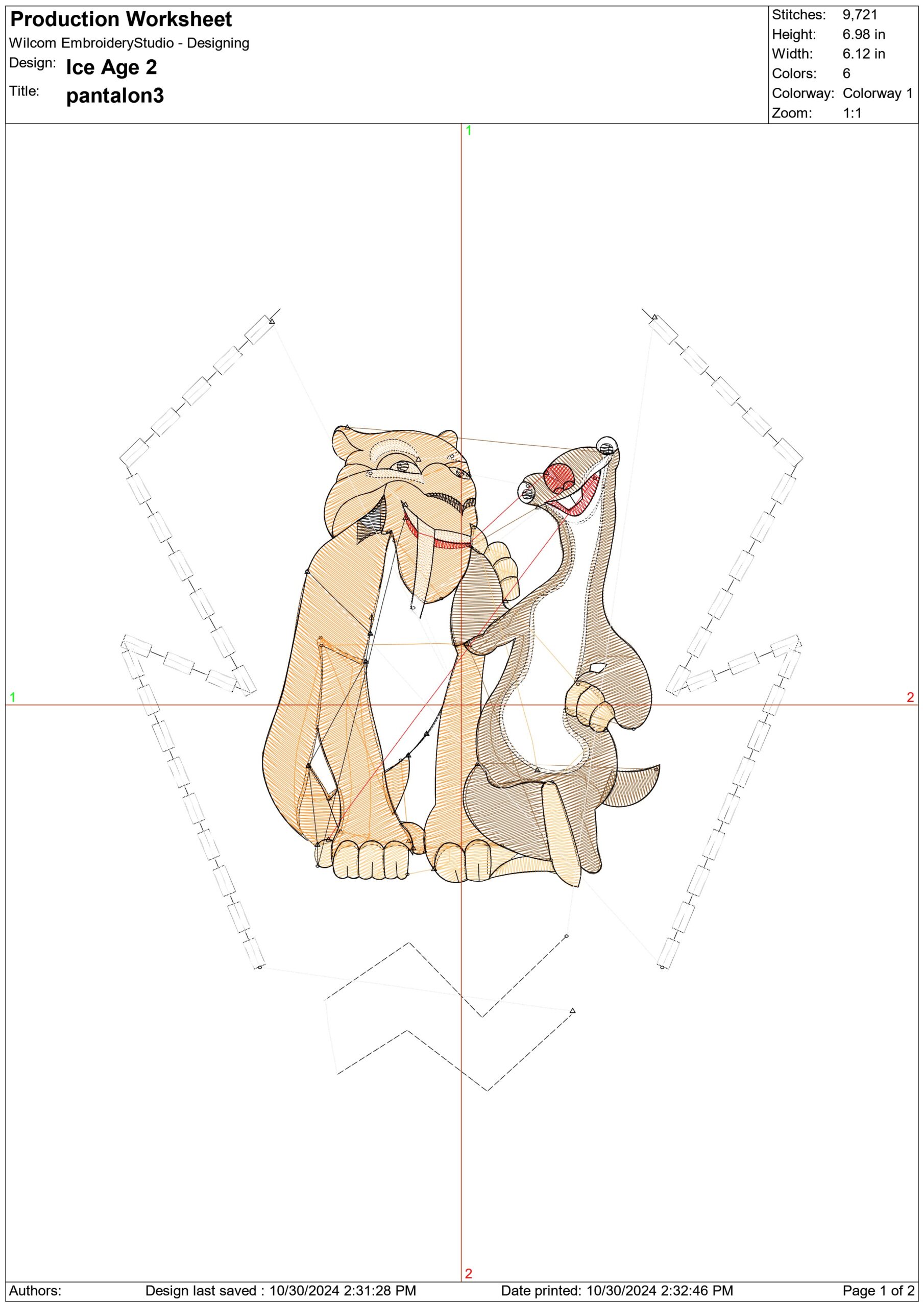 Ice Age 2- Elegant embroidery design file - instant download — view 4