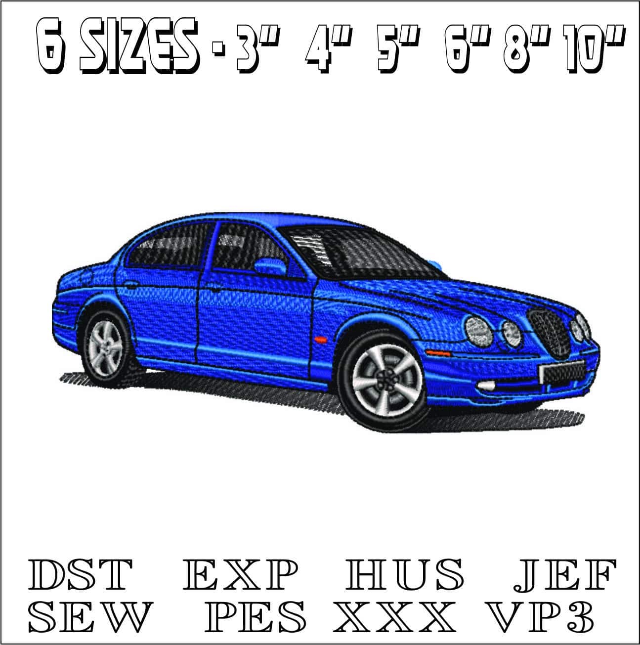 Jaguar S Type Sport- Elegant embroidery design file - instant download — view 2
