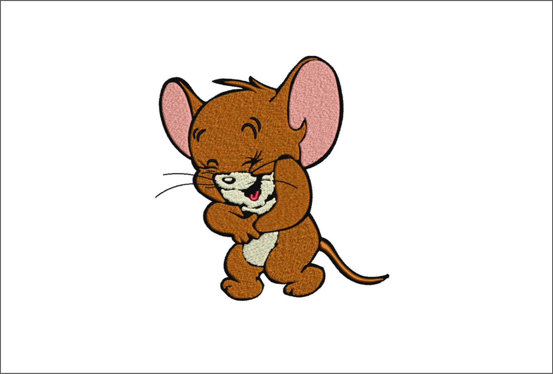 Jerry Mouse Laughing- Elegant embroidery design file - instant download