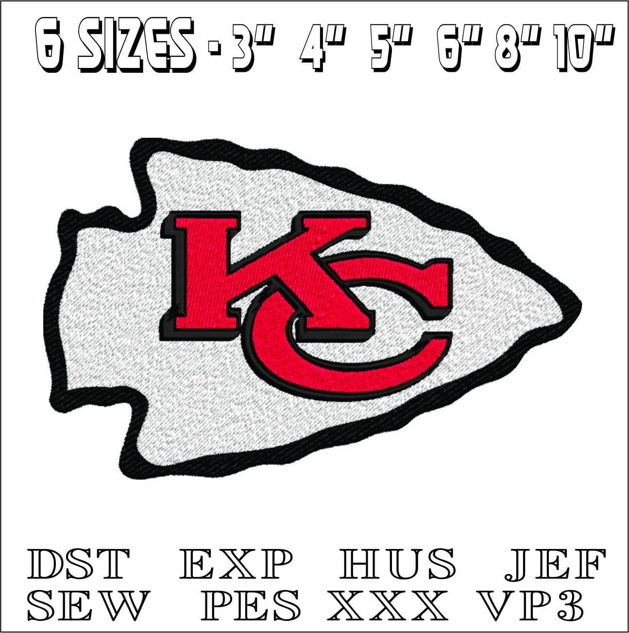 Kansas City Chiefs- Elegant embroidery design file - instant download — view 2
