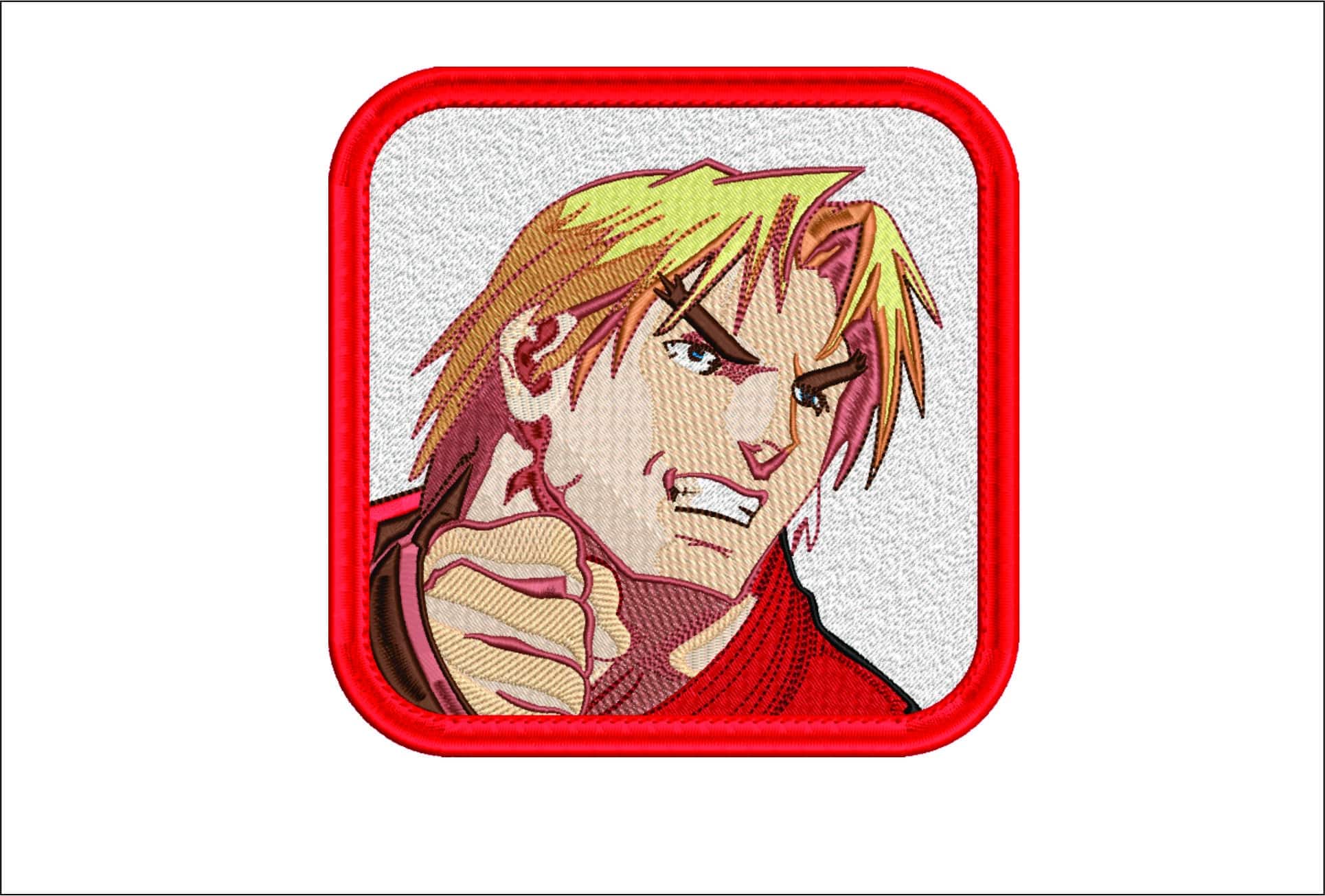 Ken Masters Street Fighter Frame- Elegant embroidery design file - instant download