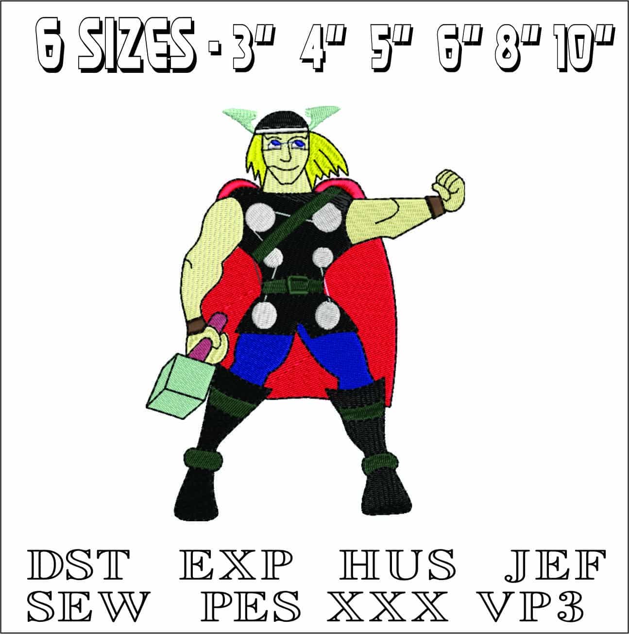 Kids Thor- Elegant embroidery design file - instant download — view 2