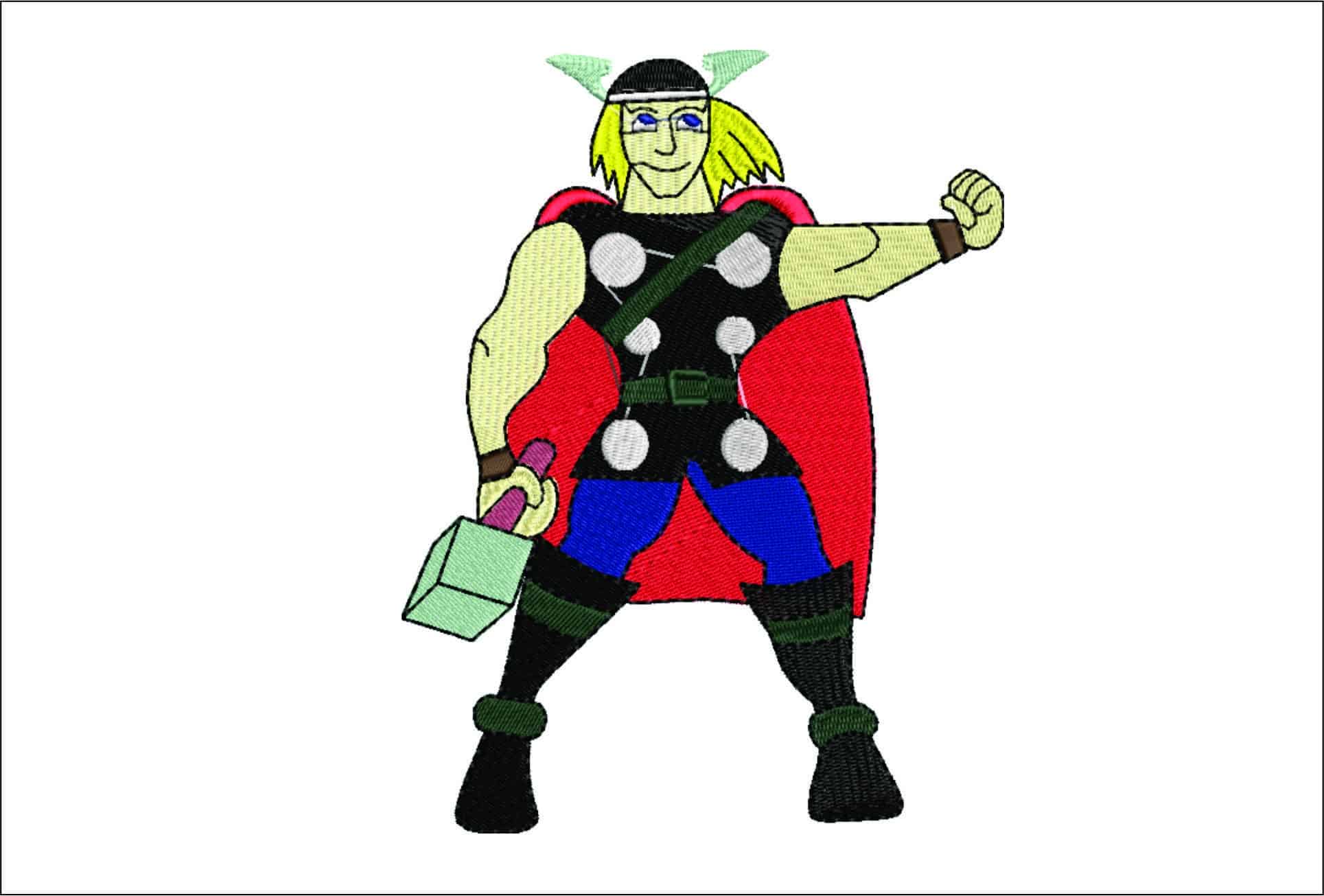 Kids Thor- Elegant embroidery design file - instant download