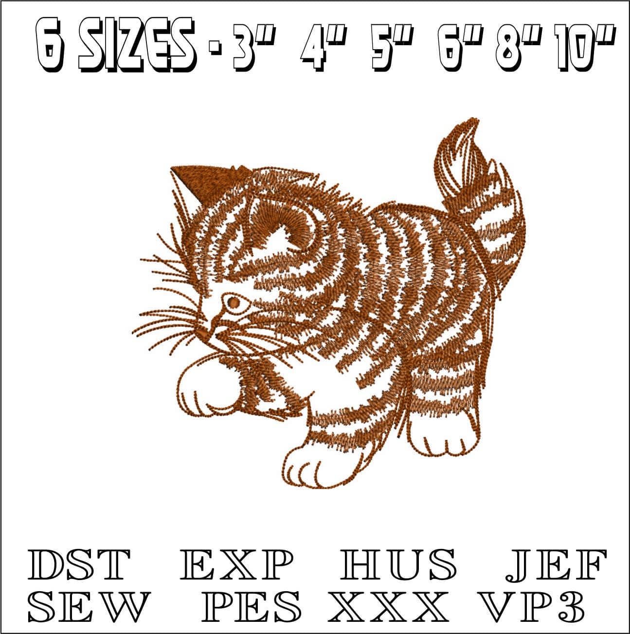 Kitten- Elegant embroidery design file - instant download — view 2