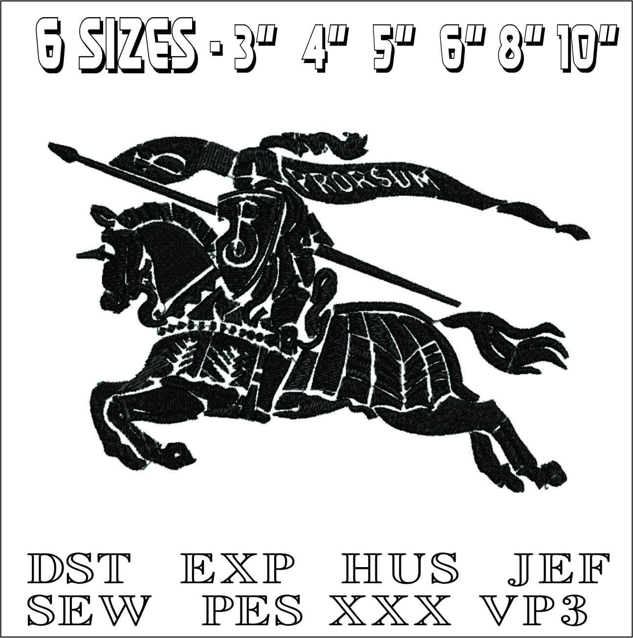 Knight Charge- Elegant embroidery design file - instant download — view 2